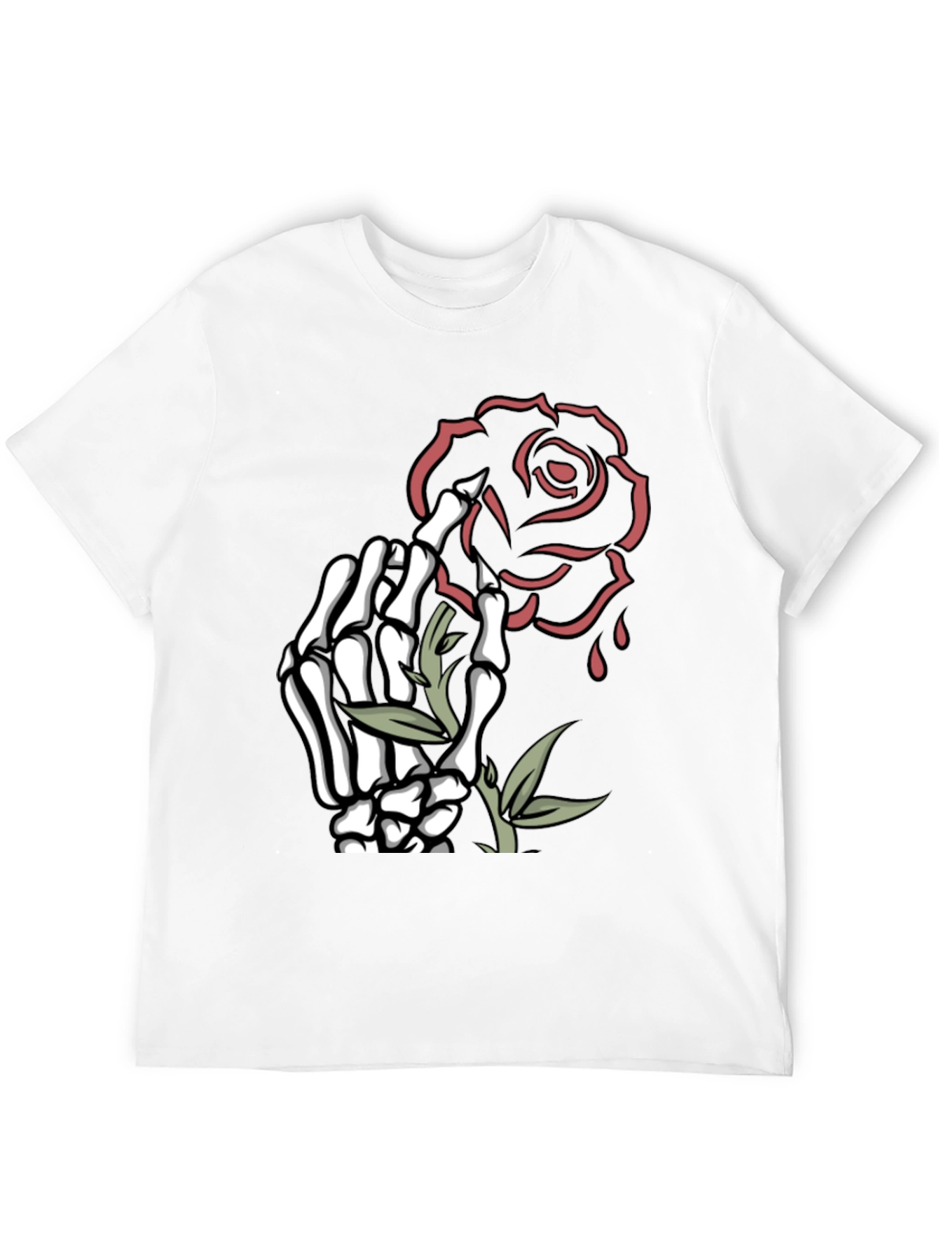 Skeleton Hand Rose Graphic Tee - Dark Fashion