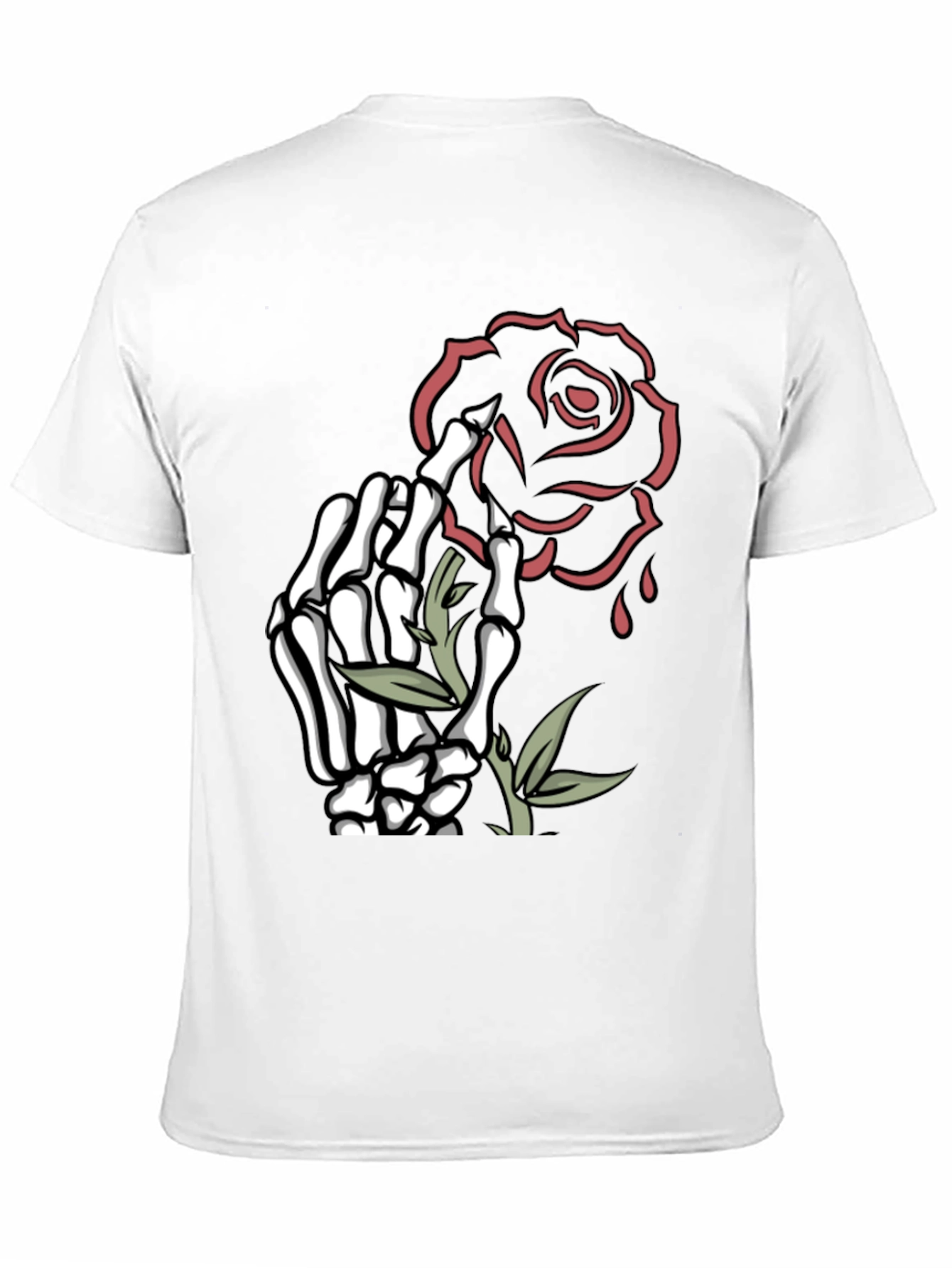 Skeleton Hand Rose Graphic Tee - Dark Fashion