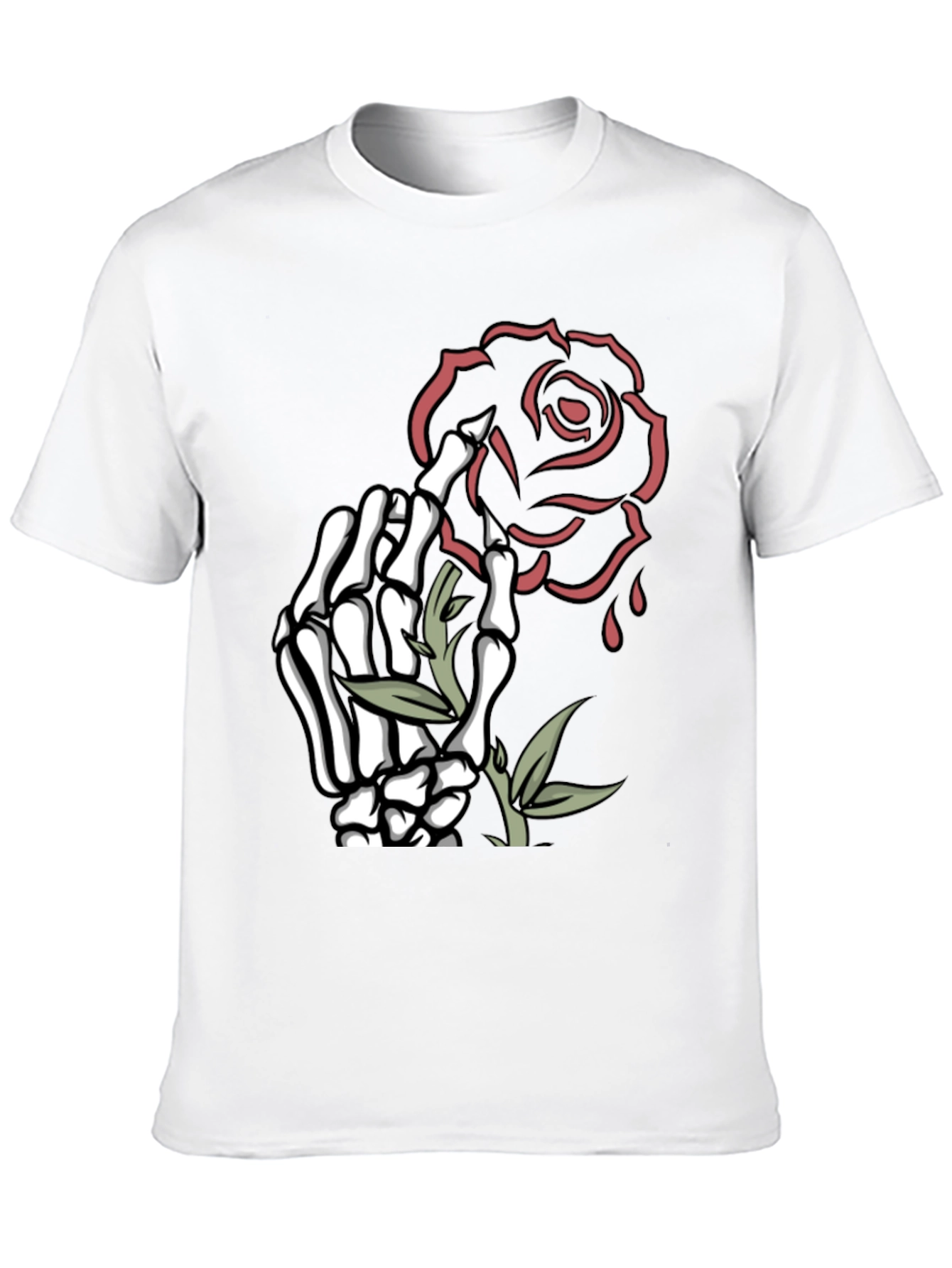 Skeleton Hand Rose Graphic Tee - Dark Fashion