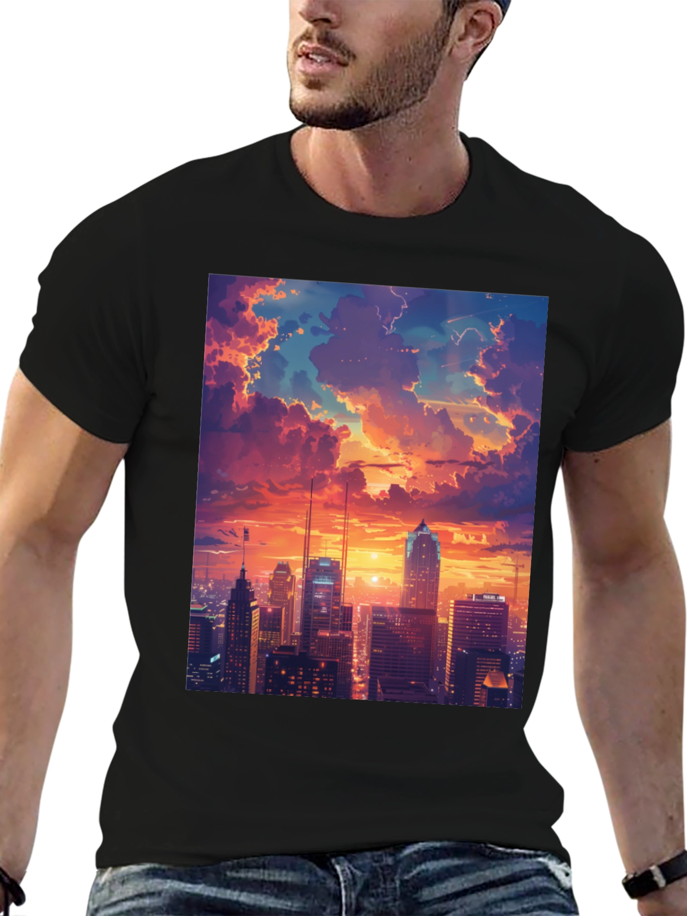 Sunset Cityscape Graphic Tee
