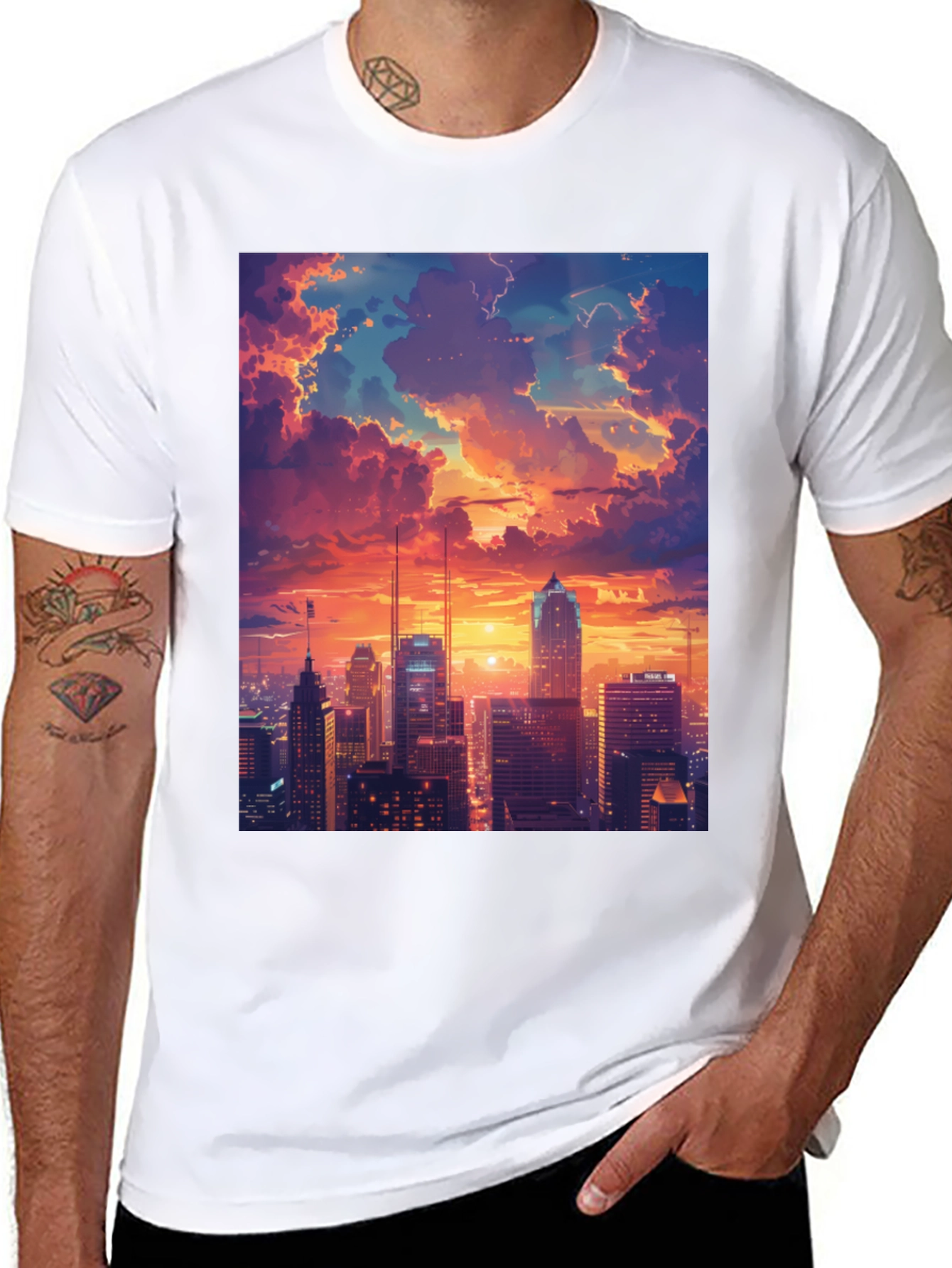 Sunset Cityscape Graphic Tee