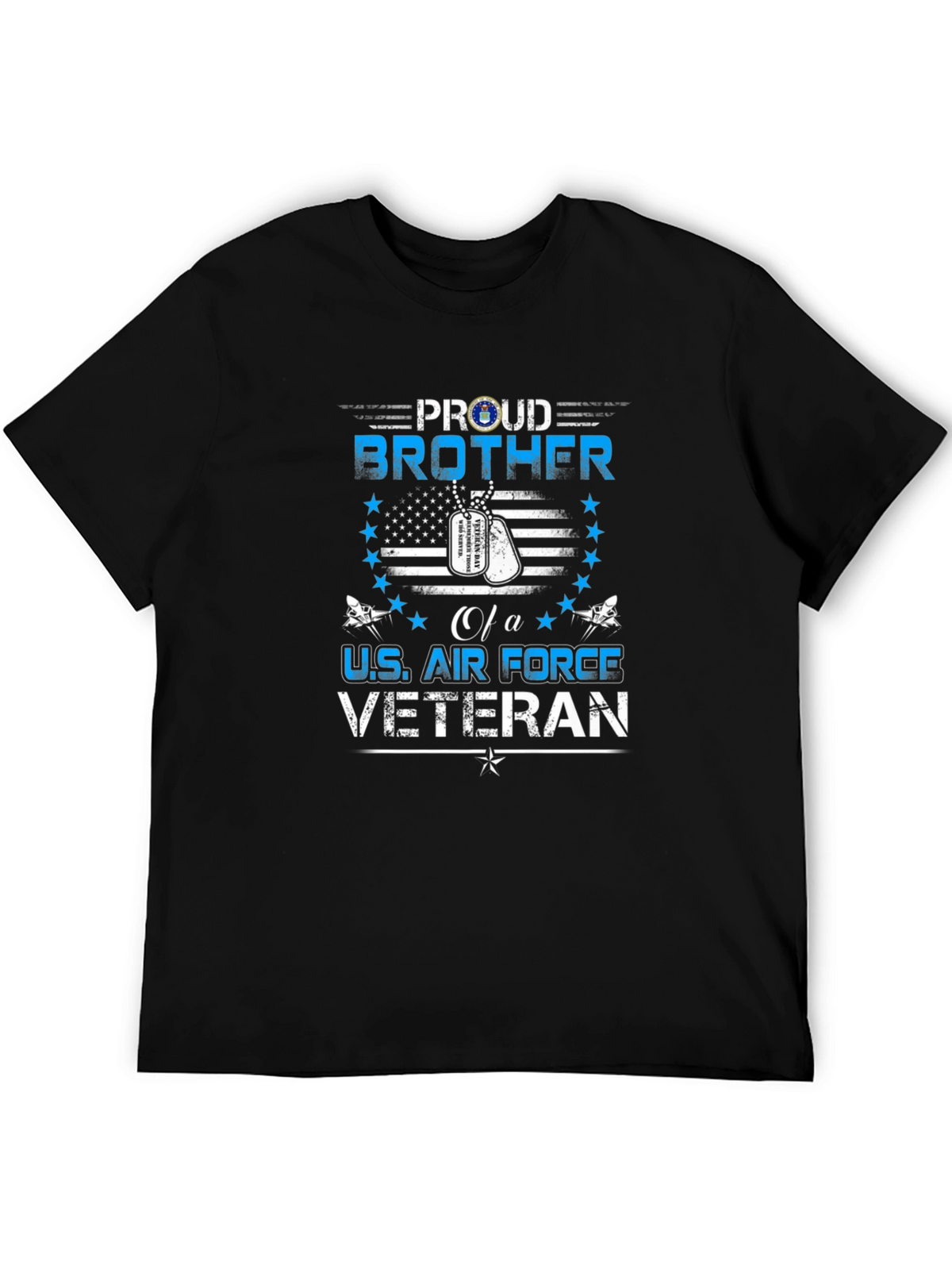 Proud Brother U.S. Air Force Veteran Black T-Shirt