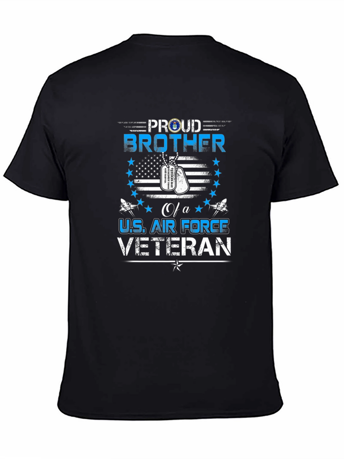 Proud Brother U.S. Air Force Veteran Black T-Shirt