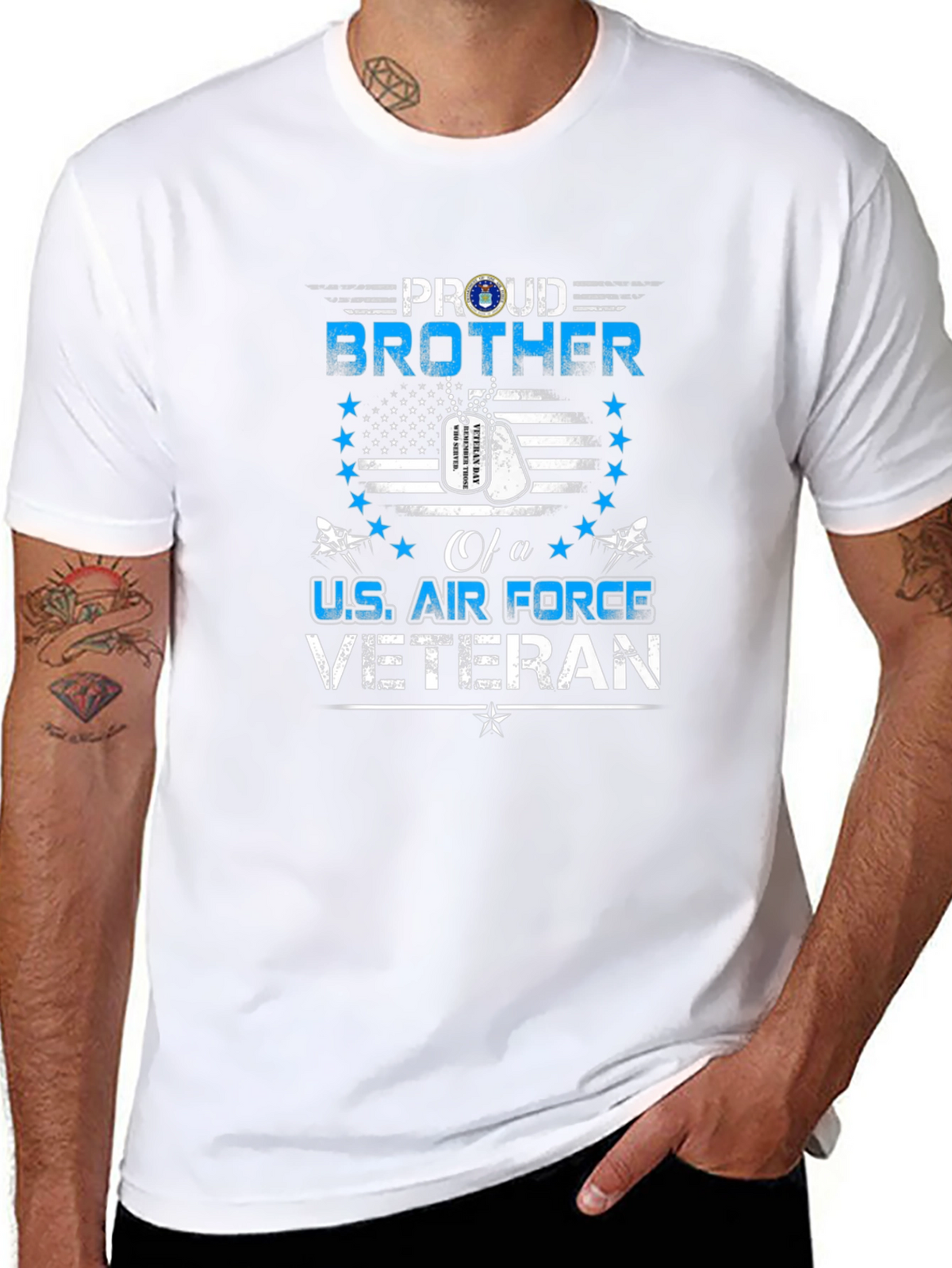 Proud Brother U.S. Air Force Veteran Black T-Shirt