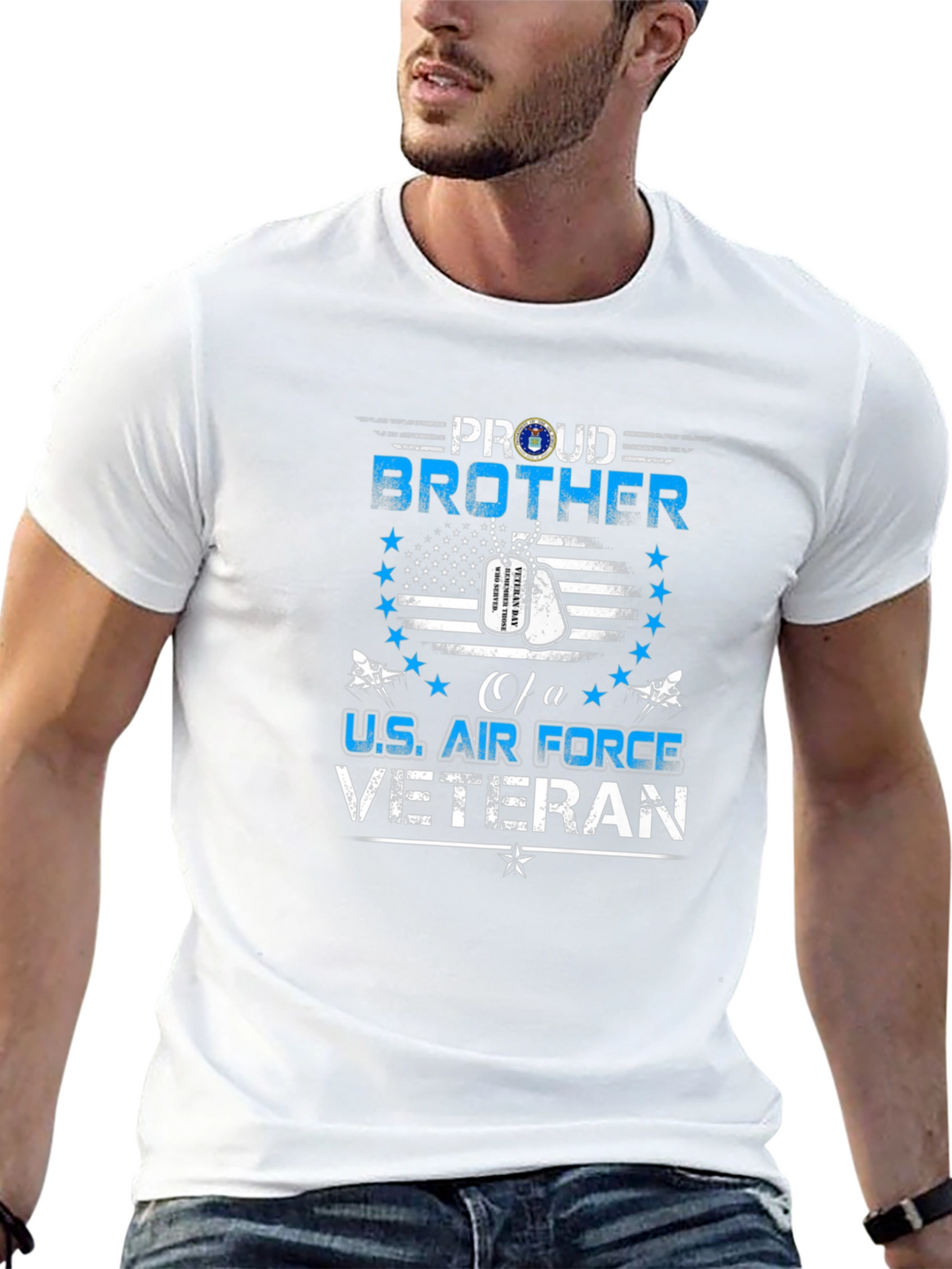 Proud Brother U.S. Air Force Veteran Black T-Shirt