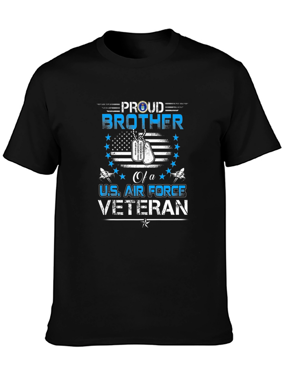 Proud Brother U.S. Air Force Veteran Black T-Shirt