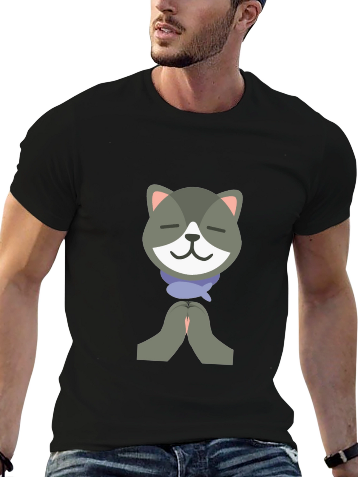 Namaste Cat Graphic T-Shirt