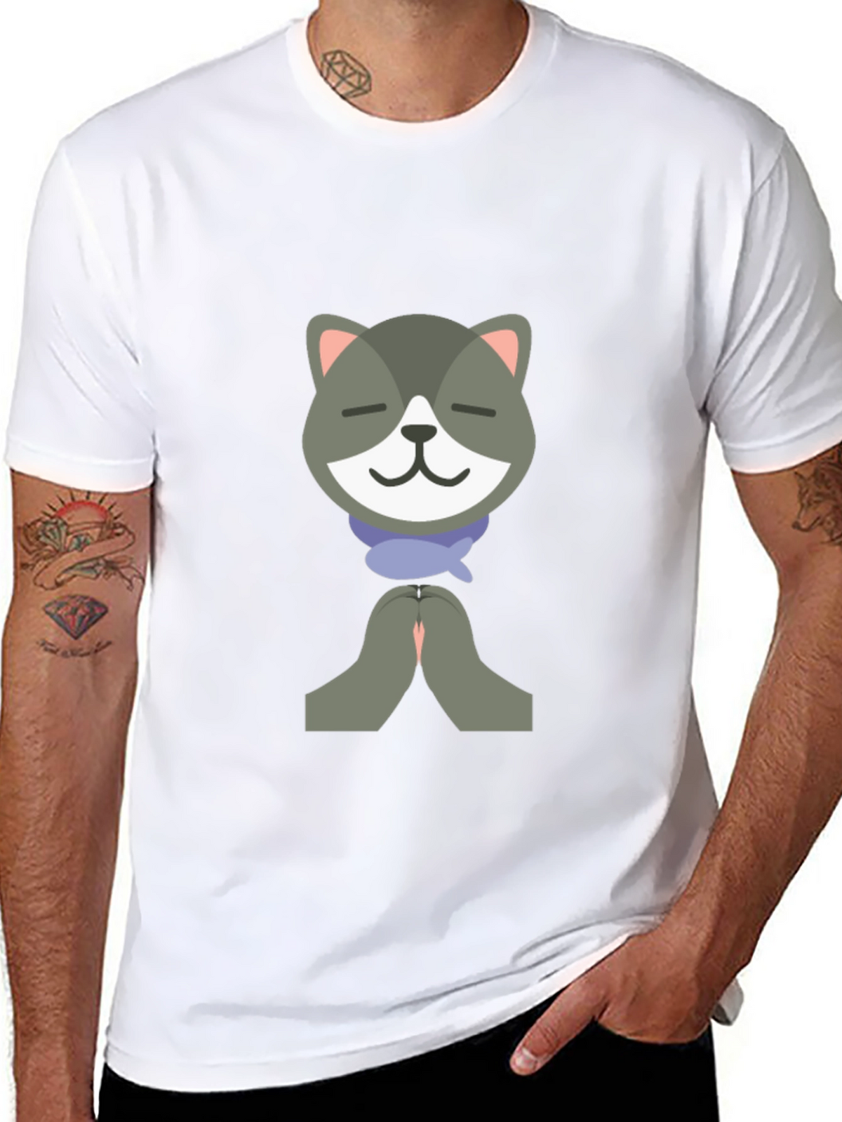 Namaste Cat Graphic T-Shirt