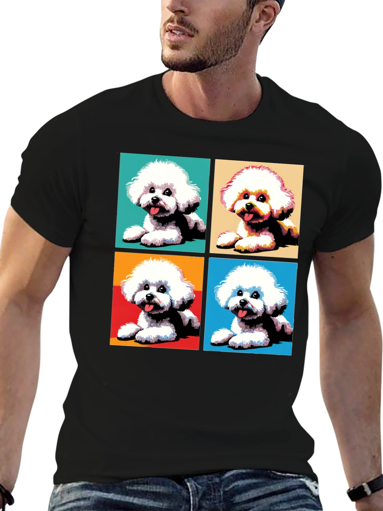 Pop Art Bichon Frise Dog T-Shirt