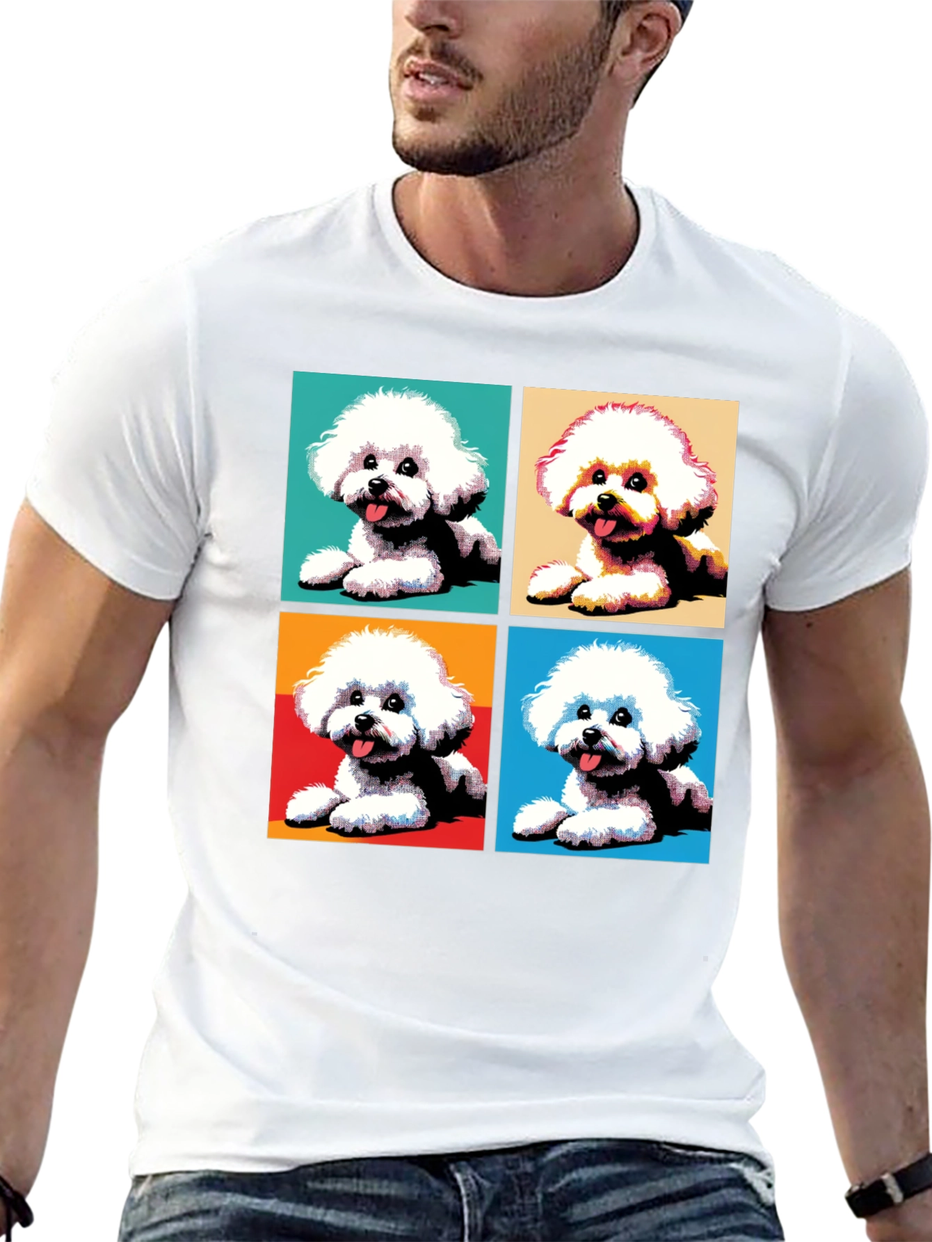Pop Art Bichon Frise Dog T-Shirt