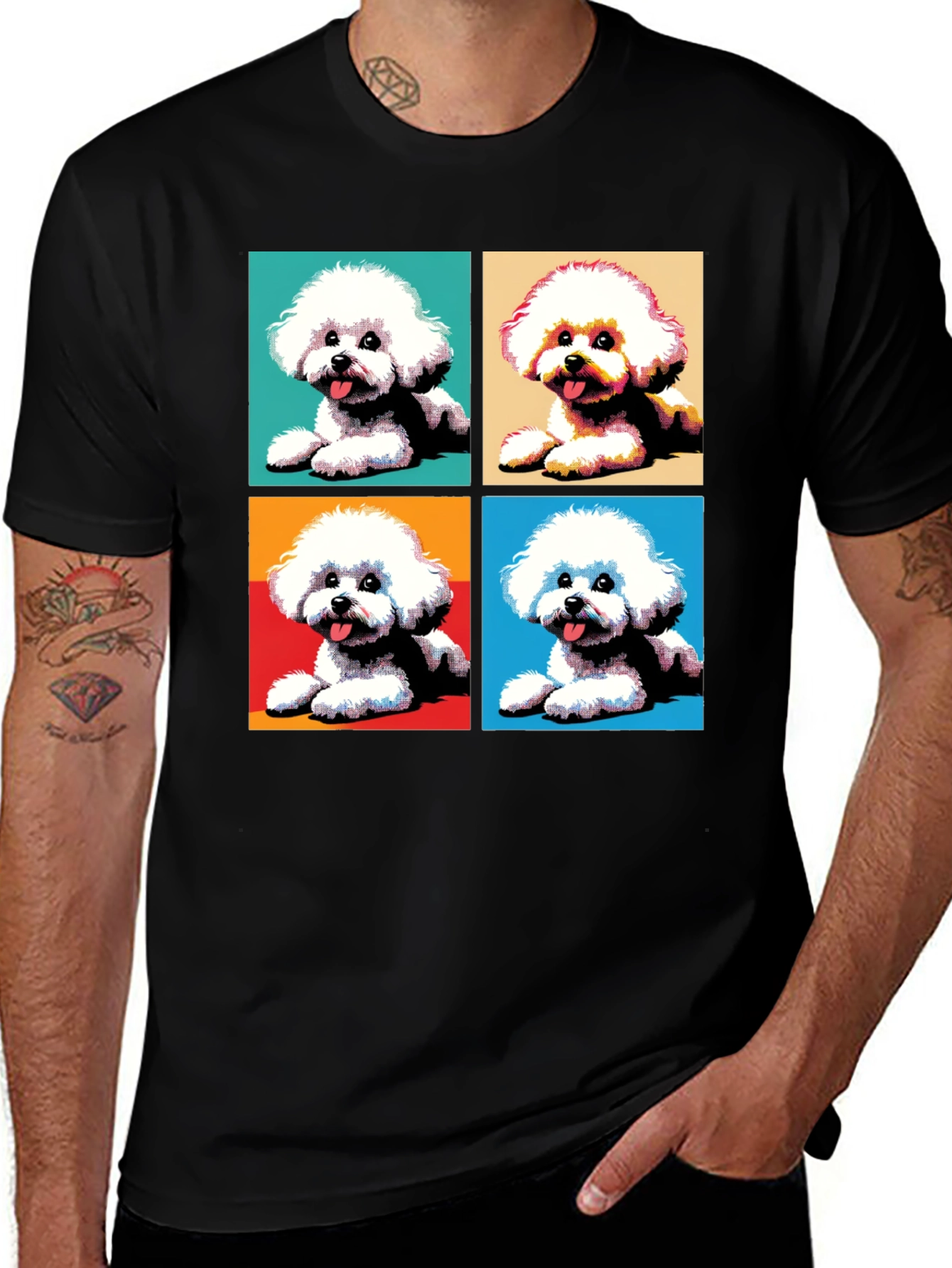 Pop Art Bichon Frise Dog T-Shirt