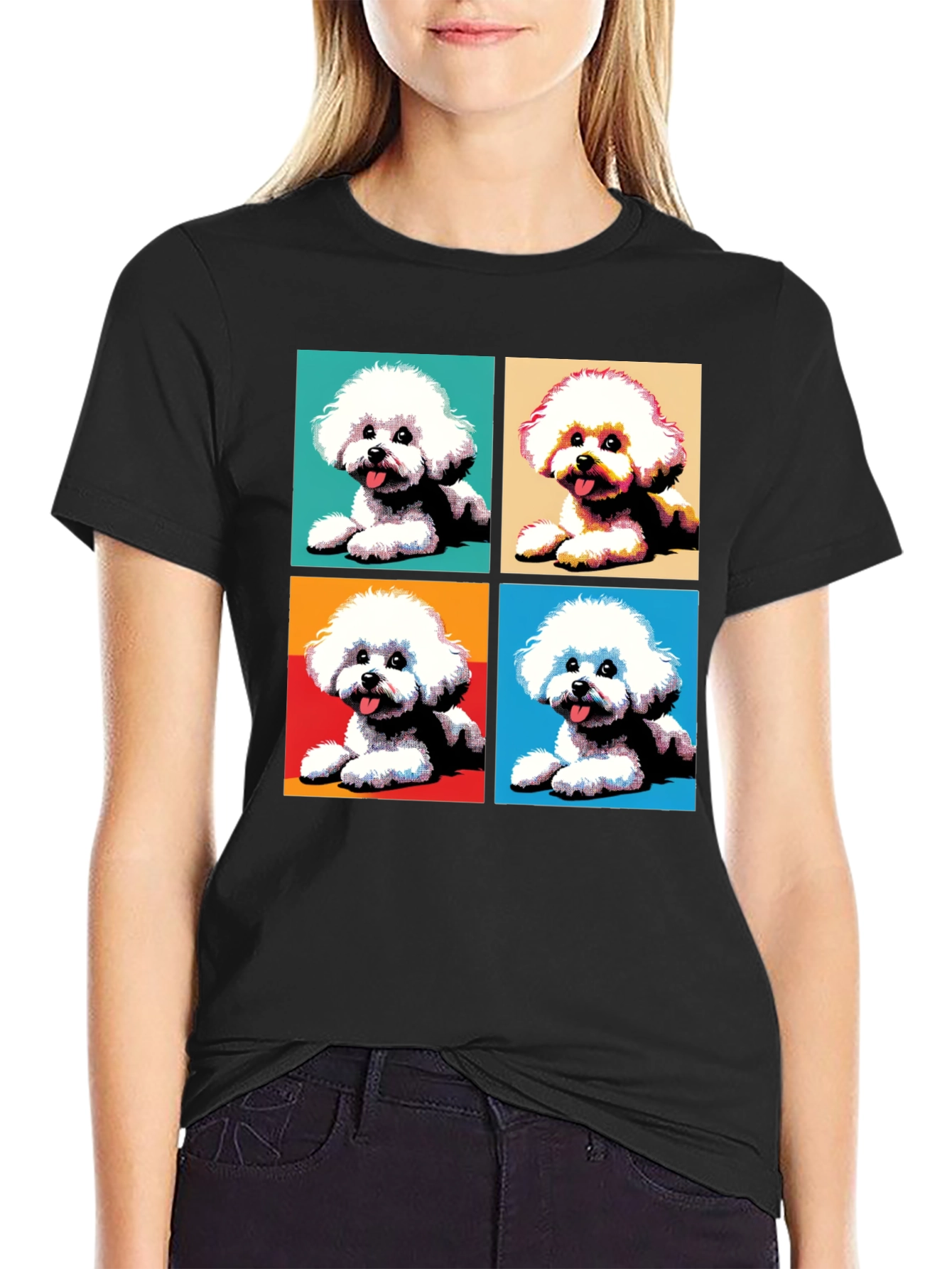 Pop Art Bichon Frise Dog T-Shirt