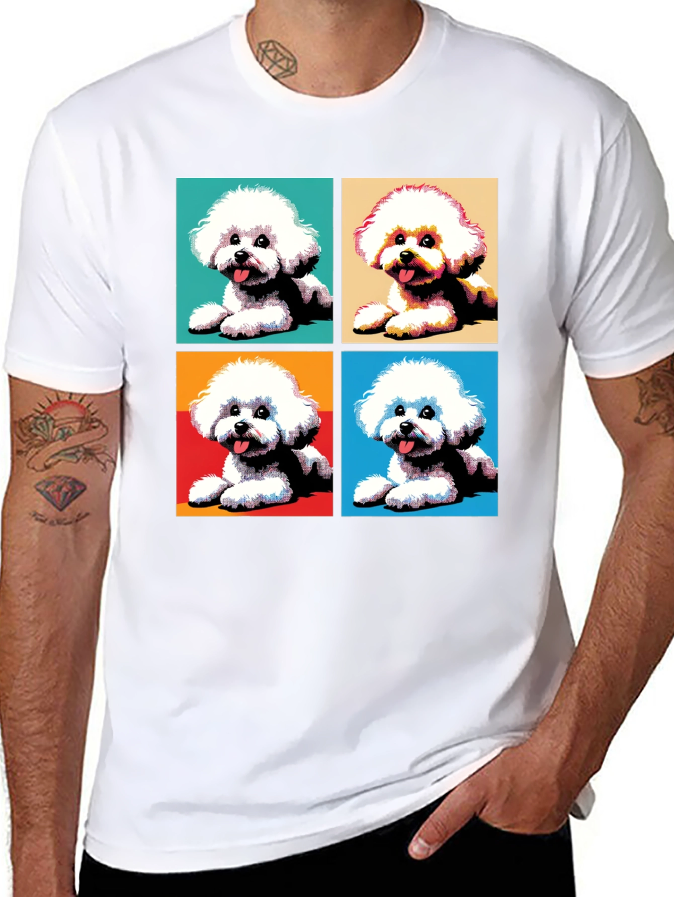 Pop Art Bichon Frise Dog T-Shirt