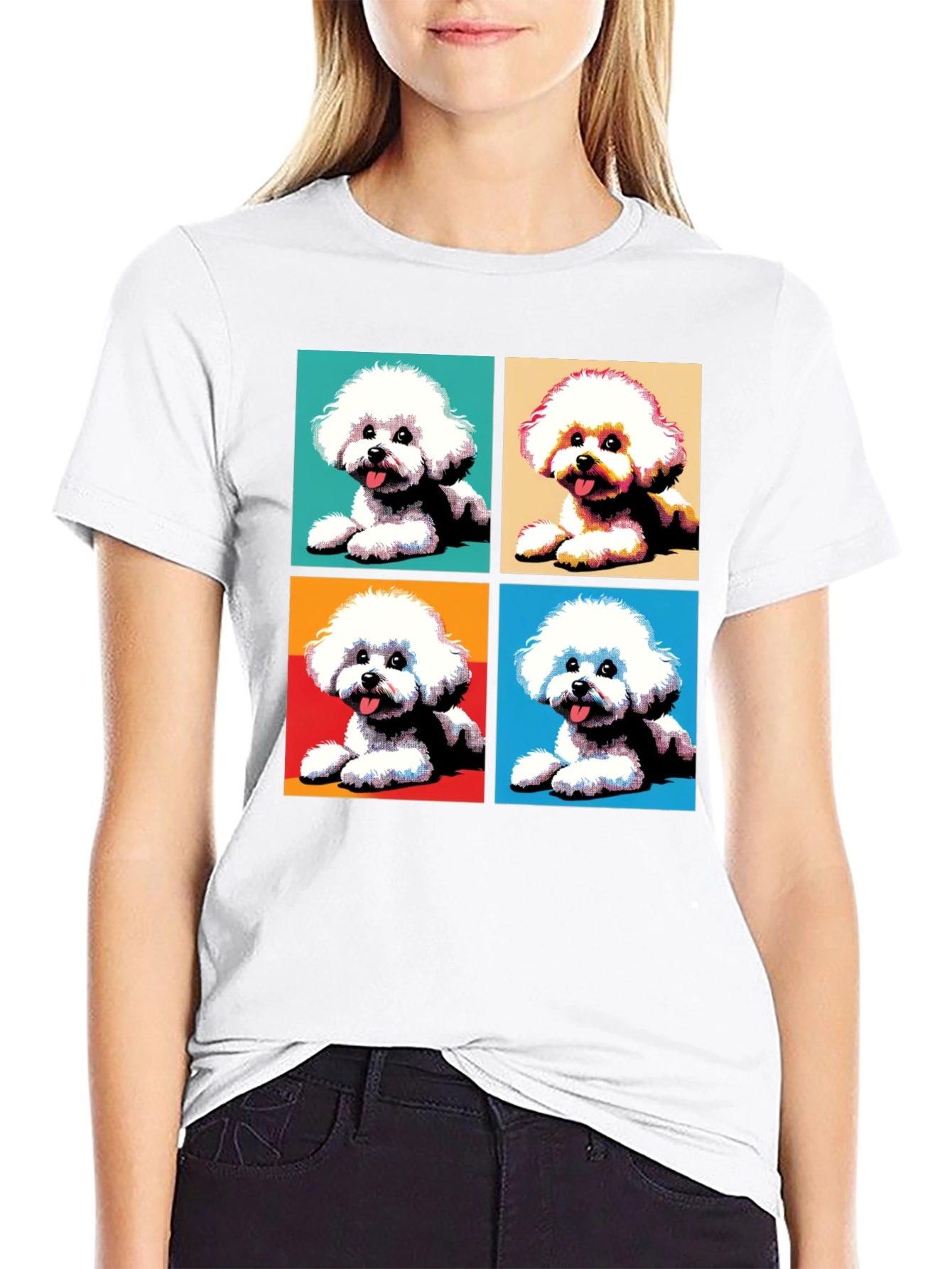 Pop Art Bichon Frise Dog T-Shirt
