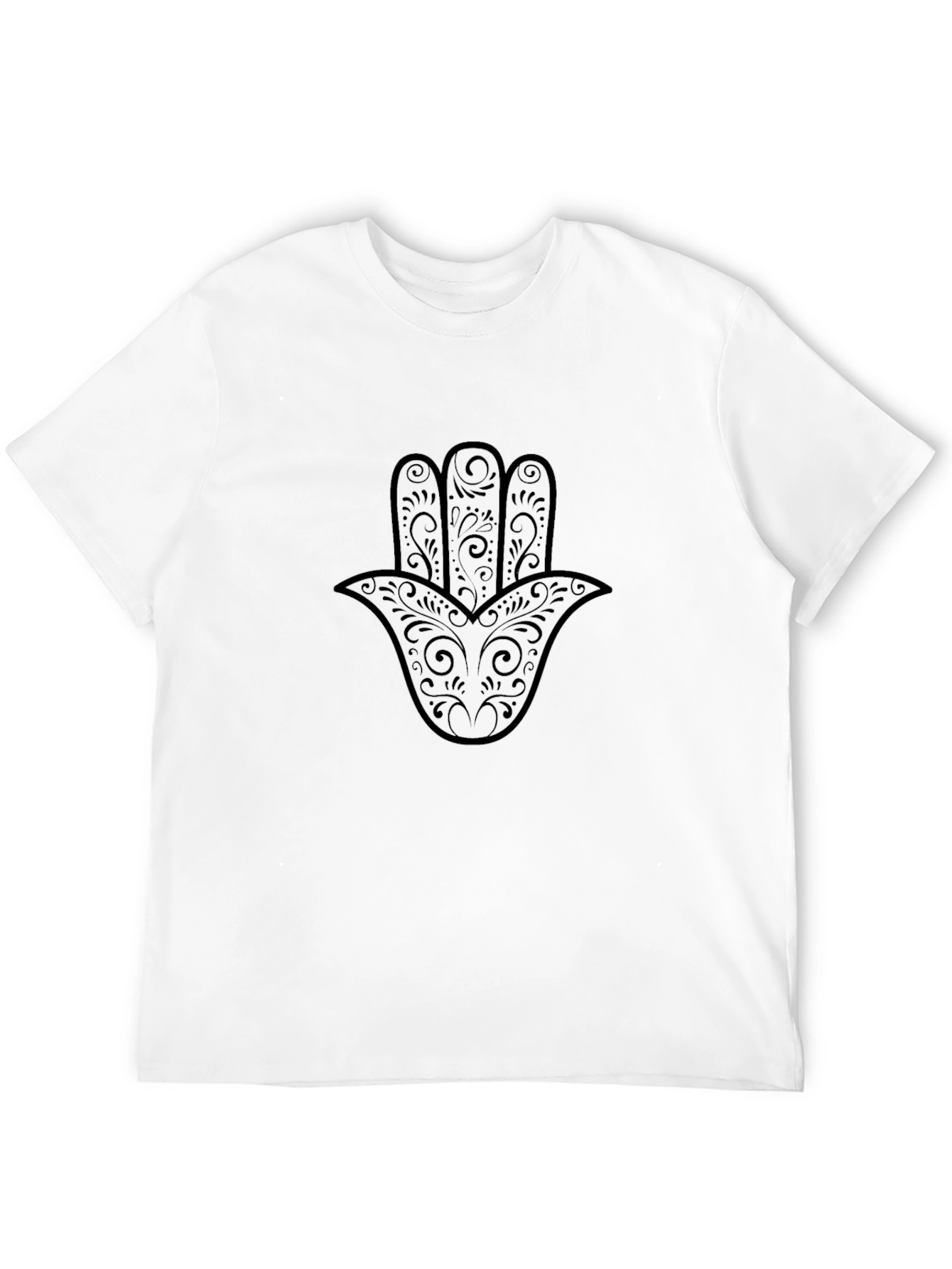 Hamsa Hand Graphic Tee - Relaxed Fit Black T-Shirt