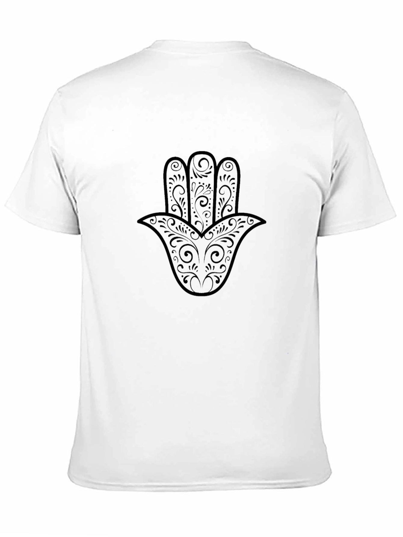 Hamsa Hand Graphic Tee - Relaxed Fit Black T-Shirt