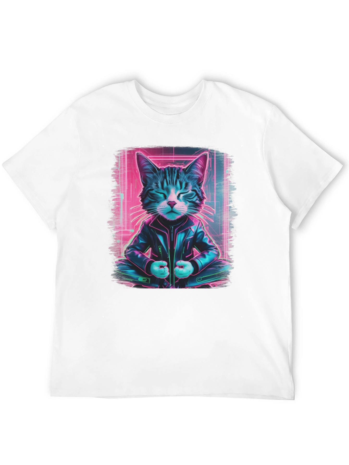 Cyberpunk Cat T-Shirt - Cool Neon Style