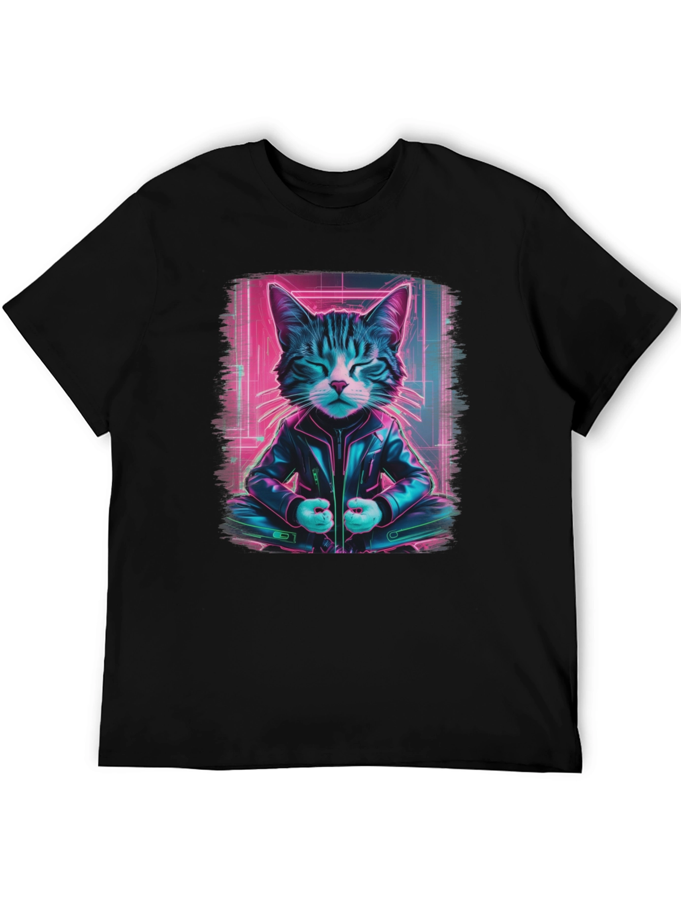 Cyberpunk Cat T-Shirt - Cool Neon Style