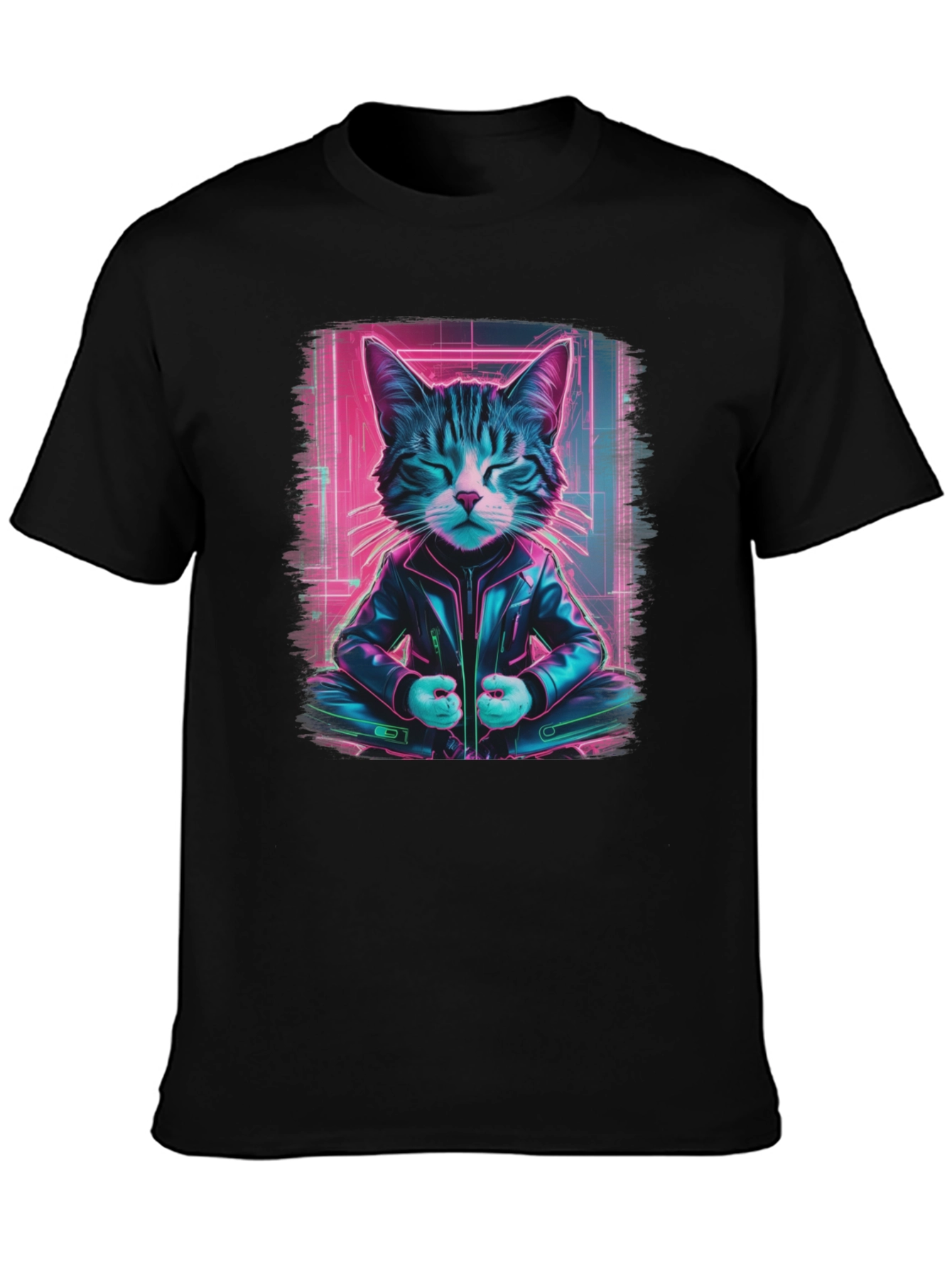 Cyberpunk Cat T-Shirt - Cool Neon Style