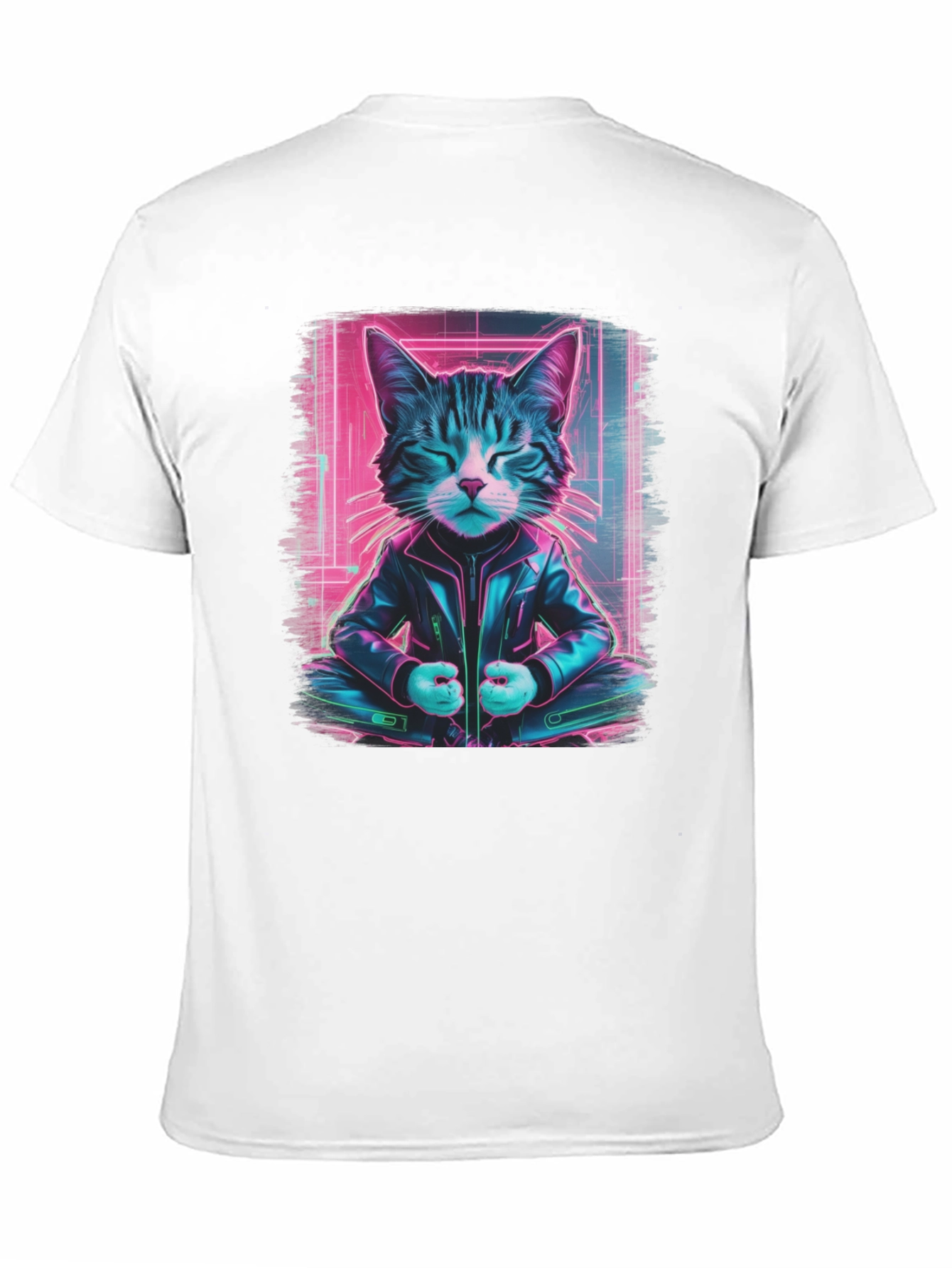 Cyberpunk Cat T-Shirt - Cool Neon Style