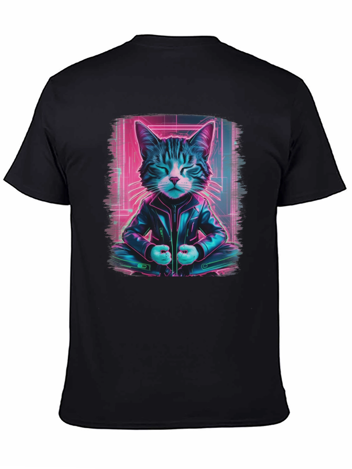 Cyberpunk Cat T-Shirt - Cool Neon Style