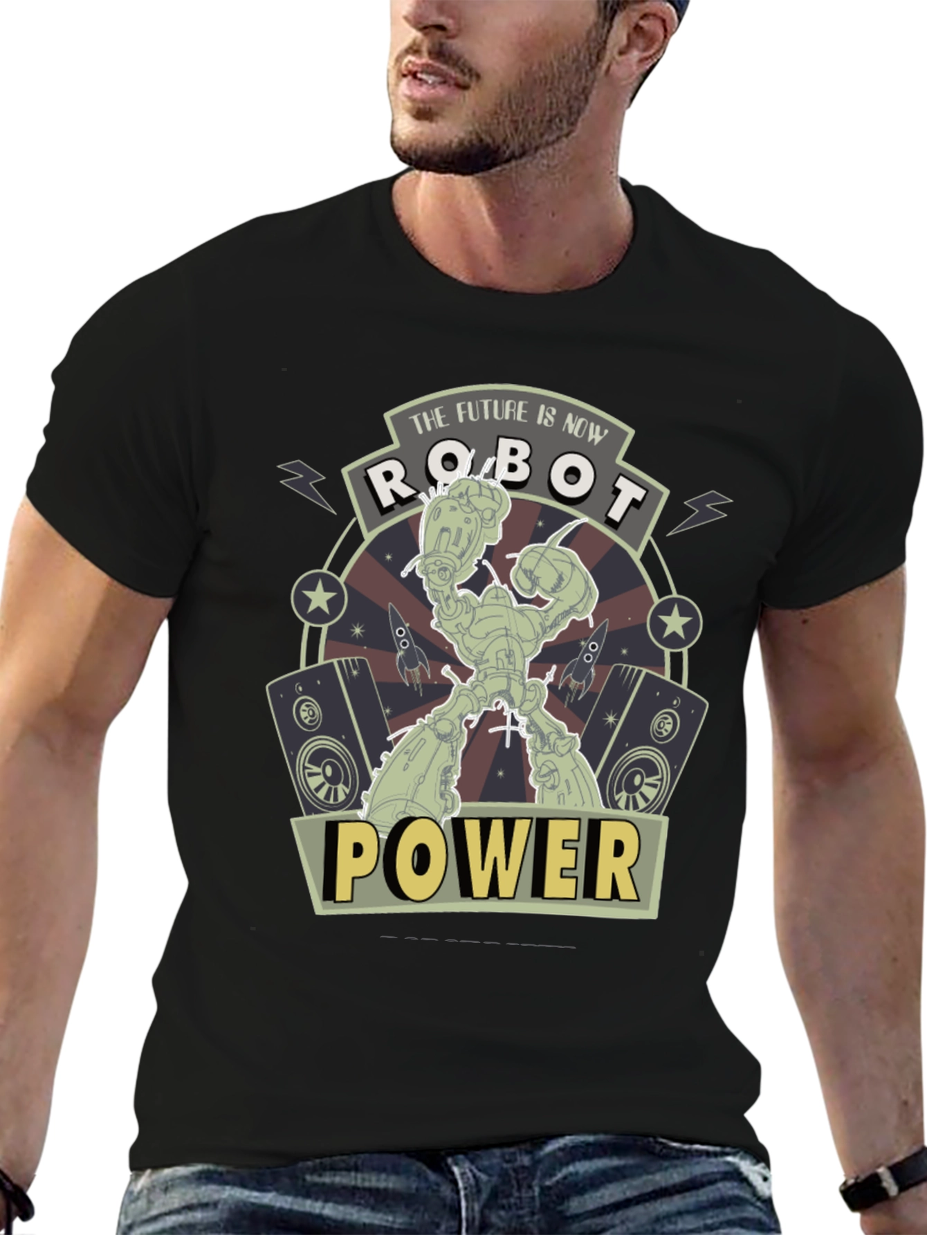 Robot Power Graphic T-Shirt - Future is Now