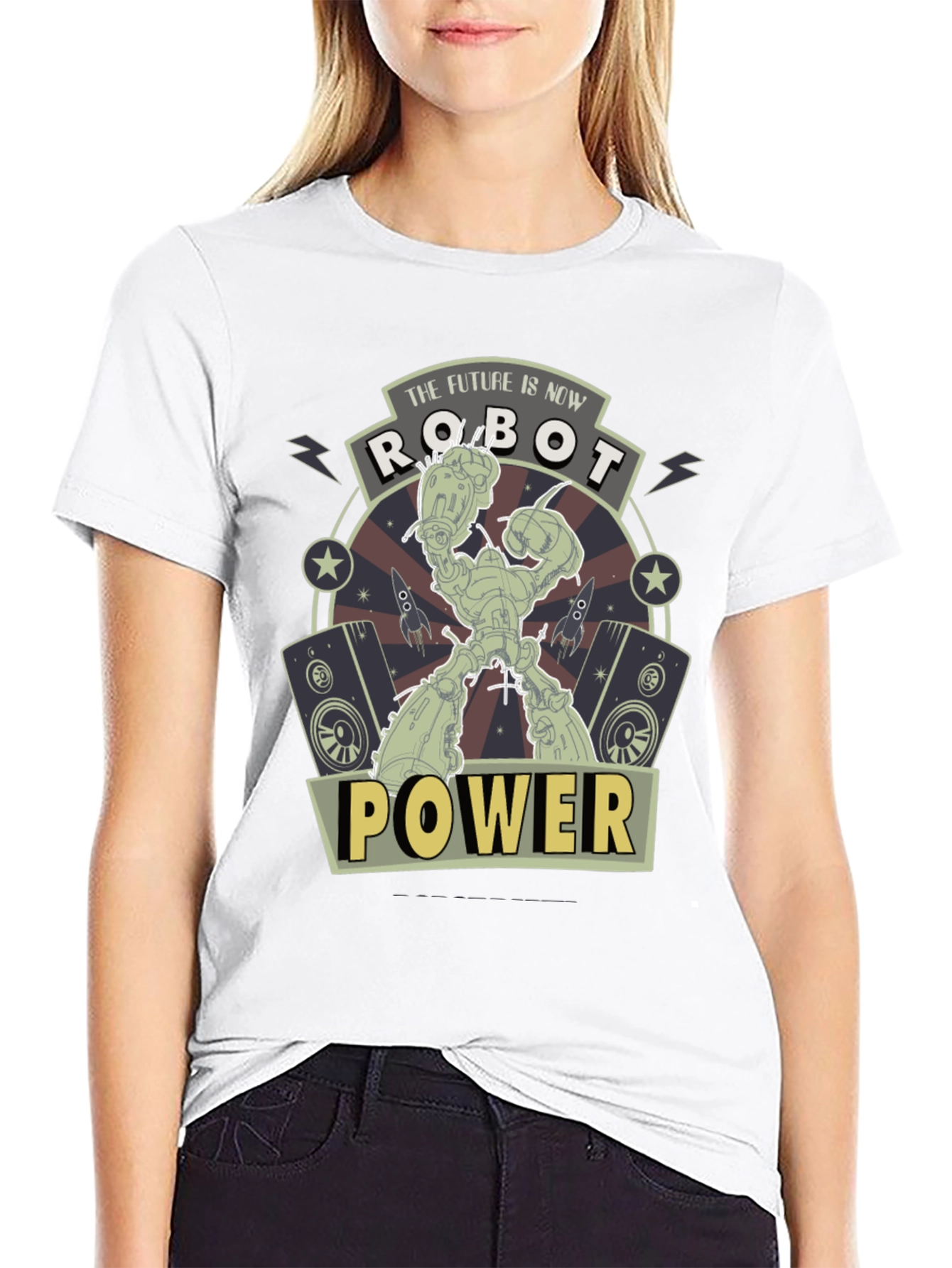 Robot Power Graphic T-Shirt - Future is Now