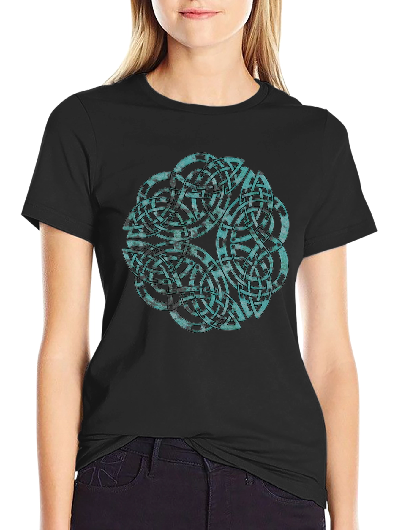 Celtic Knot Graphic Tee - Black