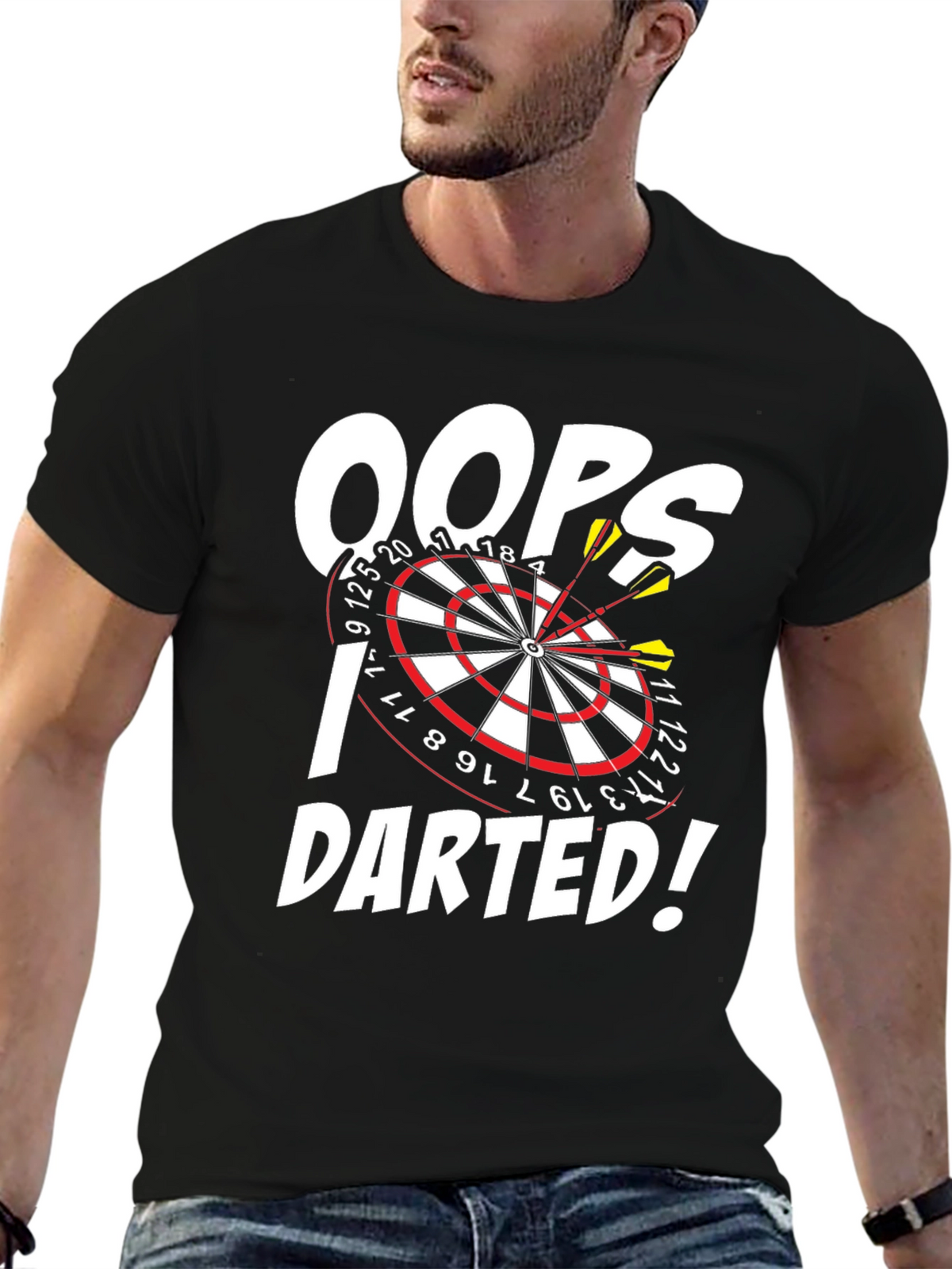 Oops! I Darted! Dartboard Graphic T-Shirt