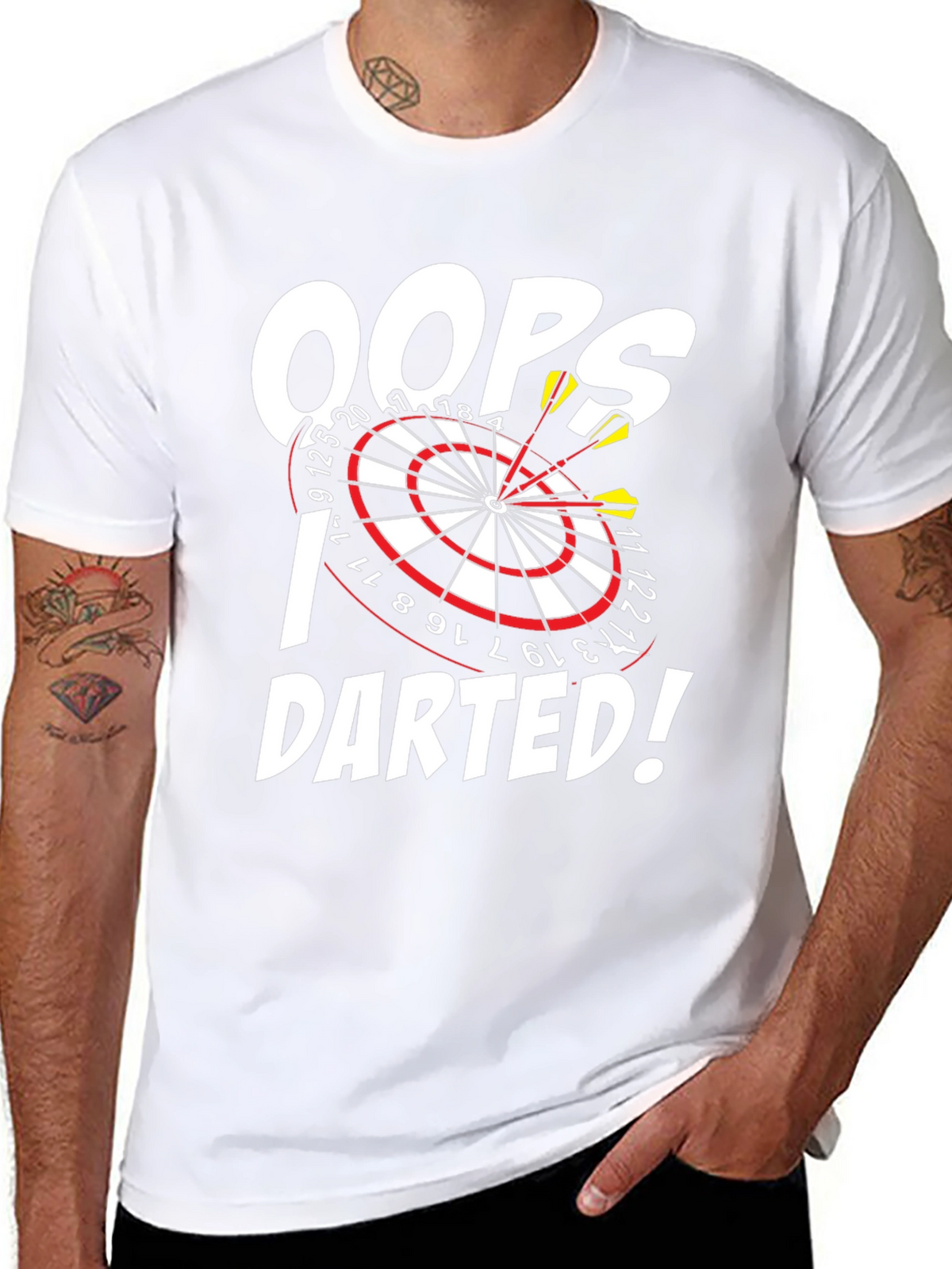 Oops! I Darted! Dartboard Graphic T-Shirt