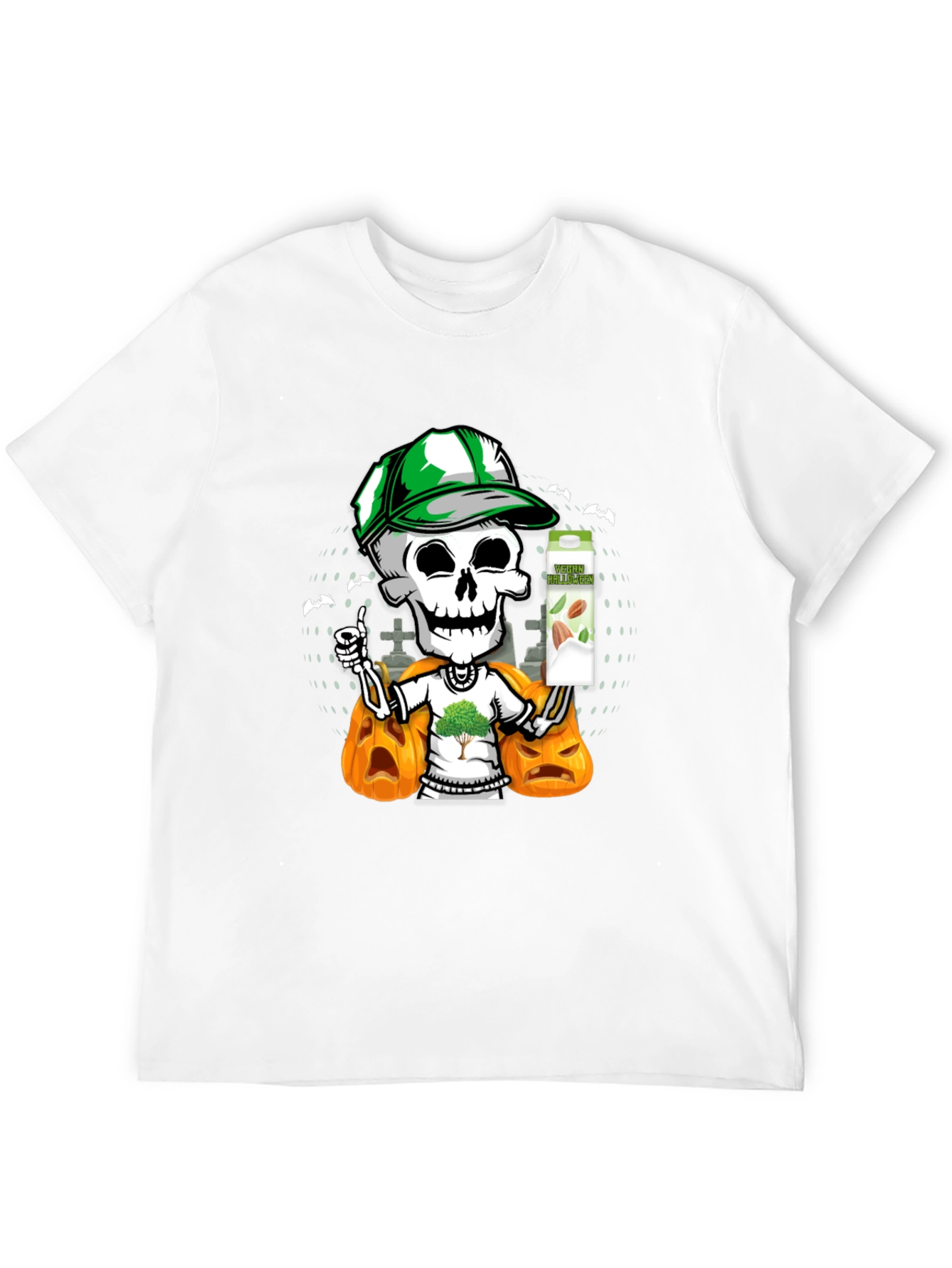 Spooky Skeleton Vegan Halloween T-Shirt