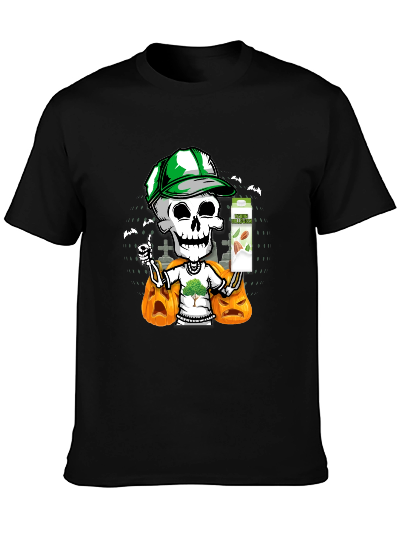 Spooky Skeleton Vegan Halloween T-Shirt