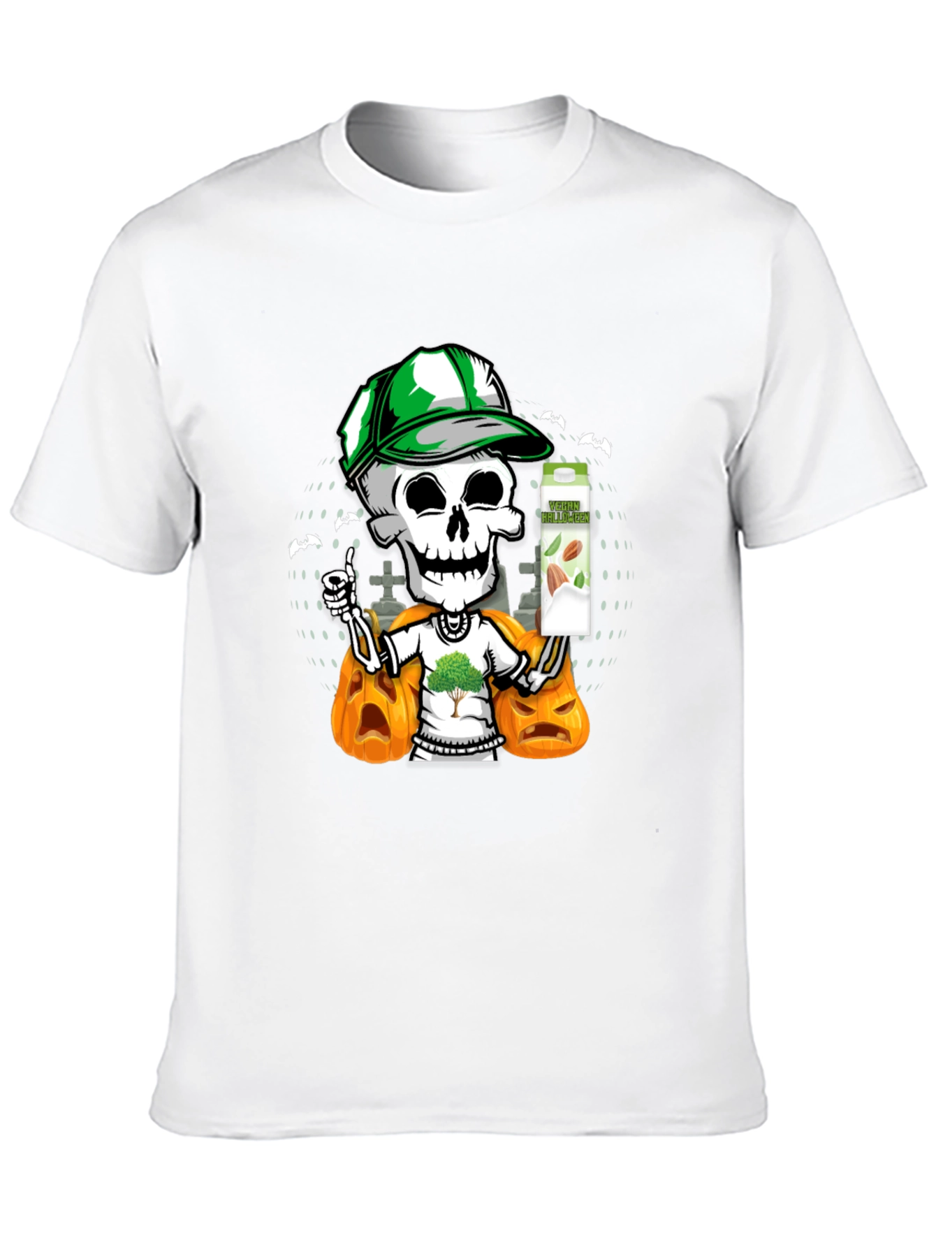 Spooky Skeleton Vegan Halloween T-Shirt