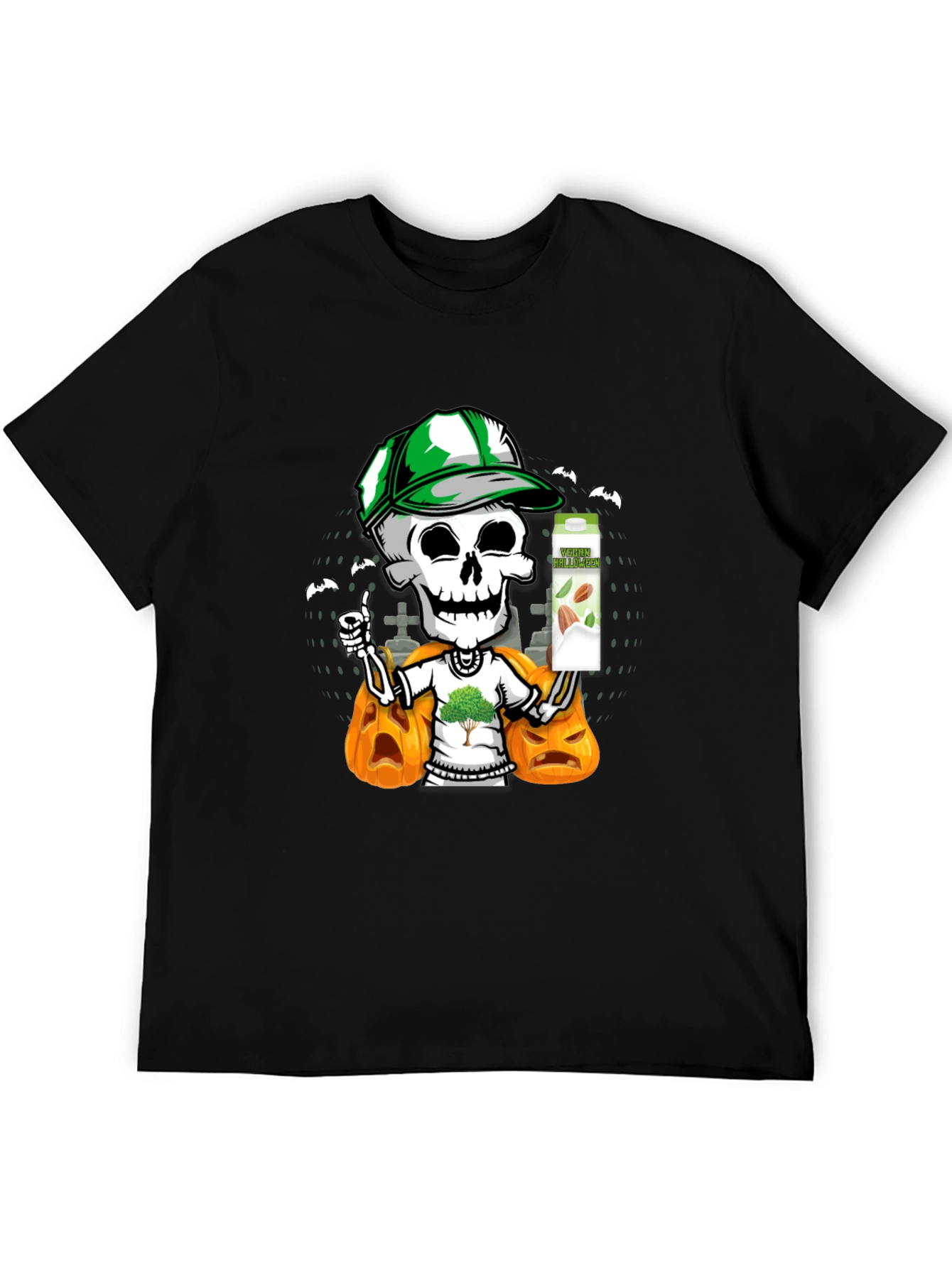 Spooky Skeleton Vegan Halloween T-Shirt