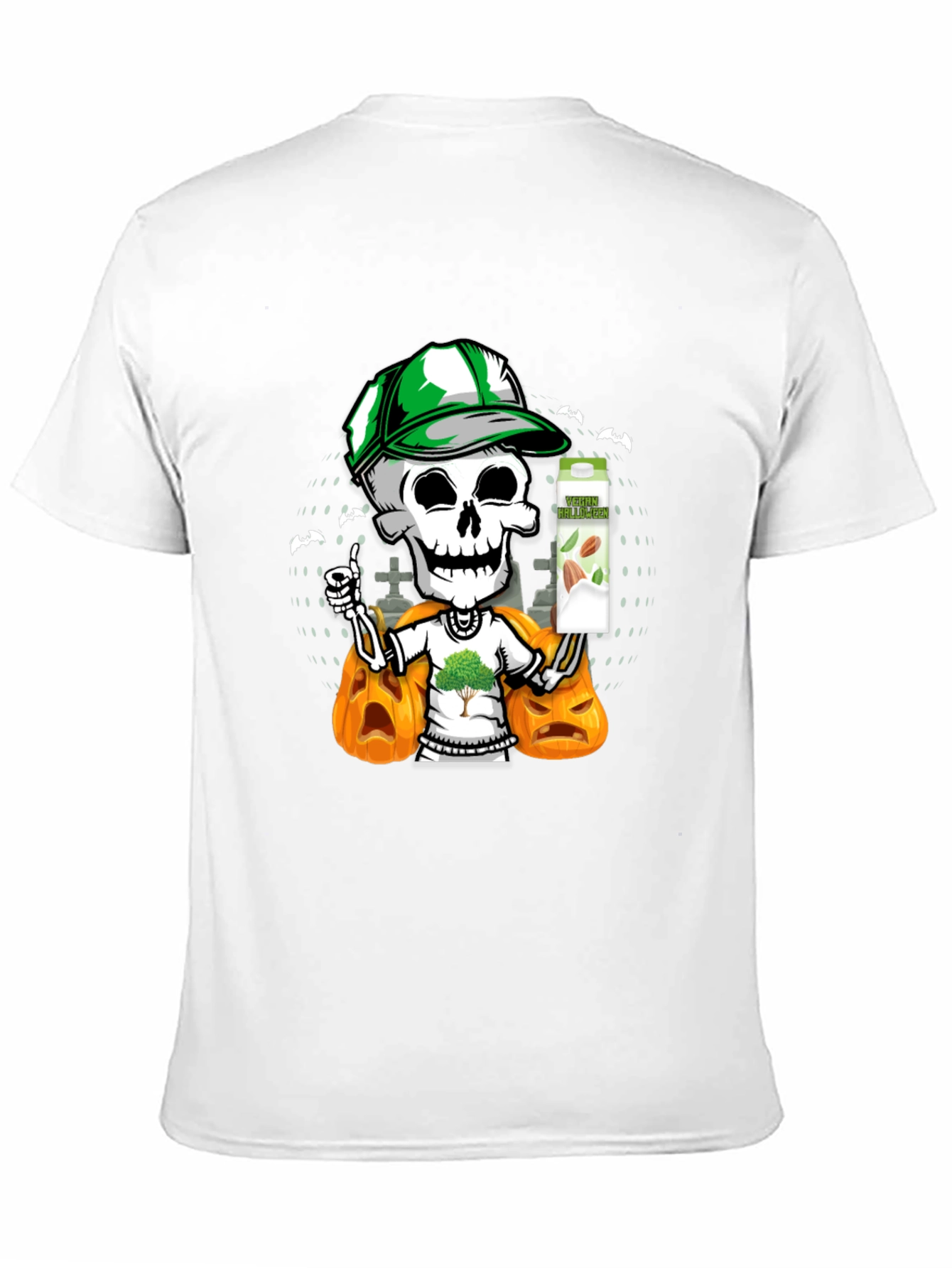 Spooky Skeleton Vegan Halloween T-Shirt