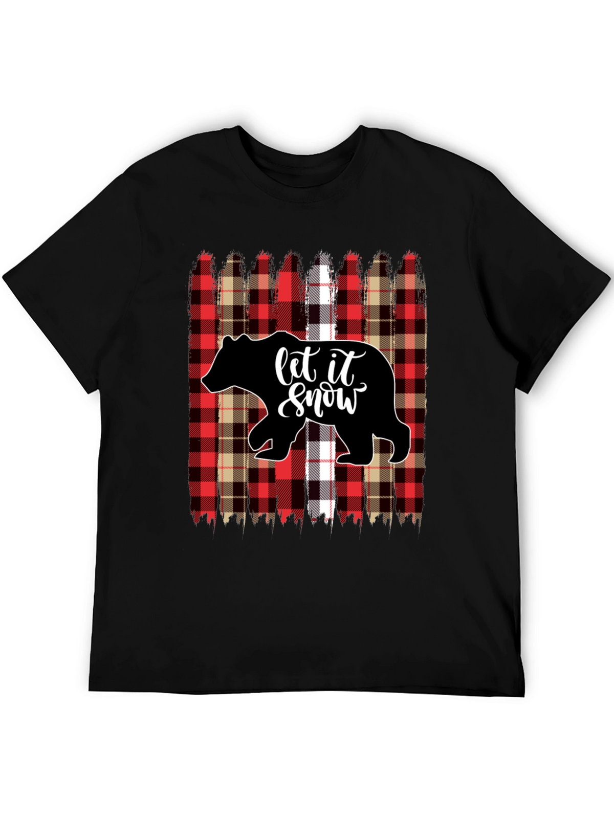 Let it Snow Bear Plaid Holiday Graphic Tee