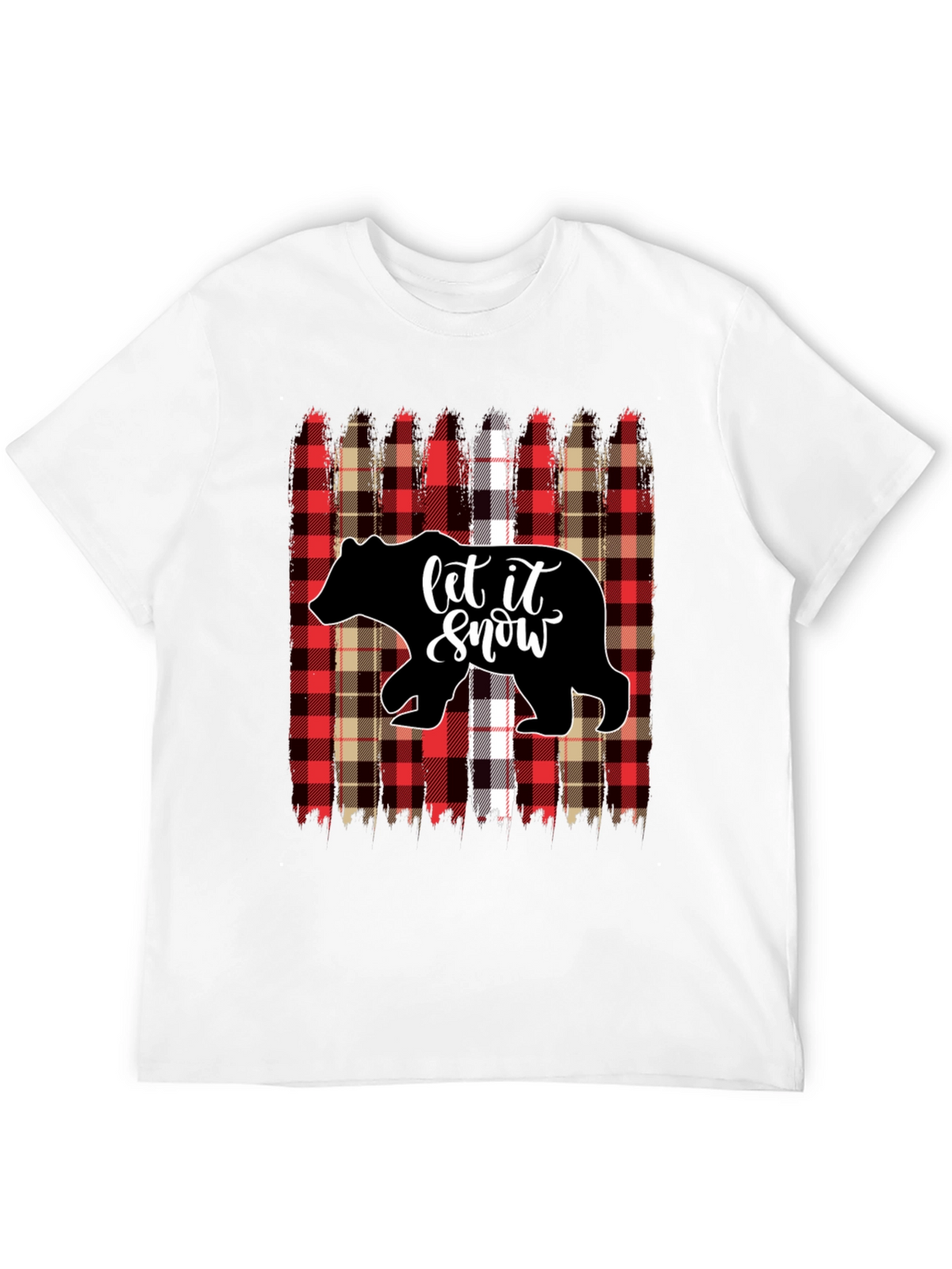 Let it Snow Bear Plaid Holiday Graphic Tee