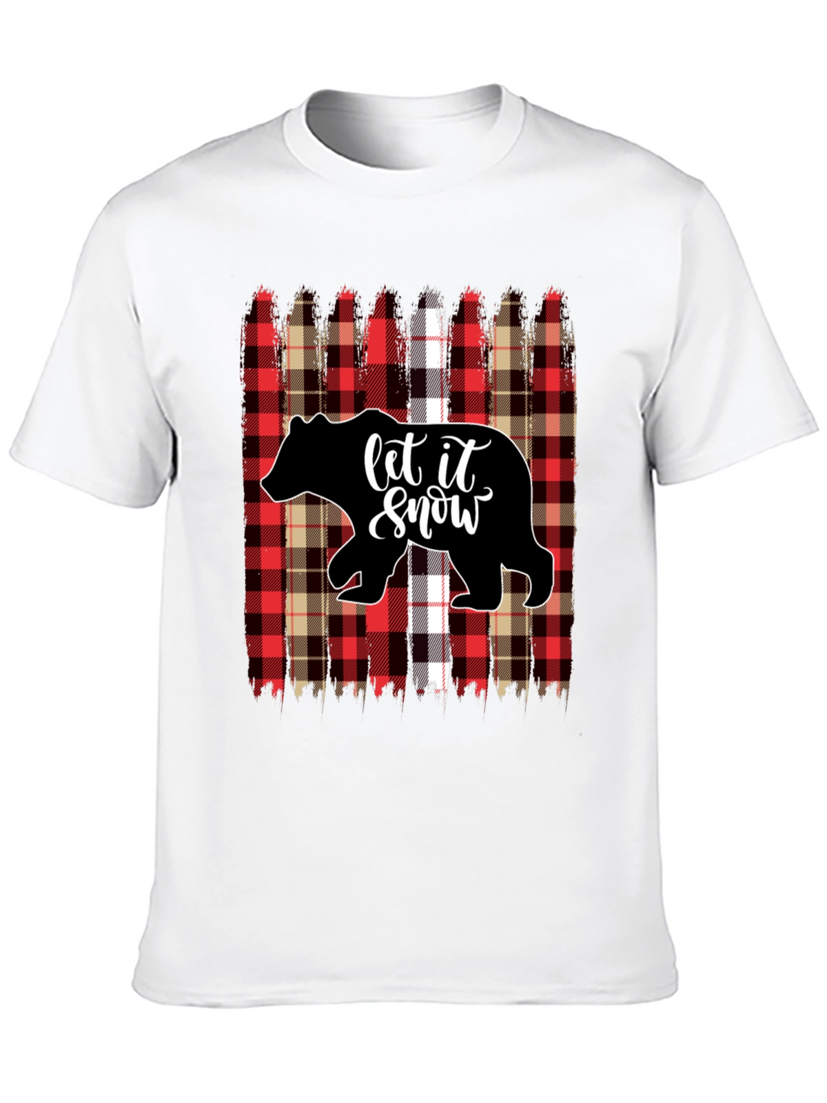 Let it Snow Bear Plaid Holiday Graphic Tee