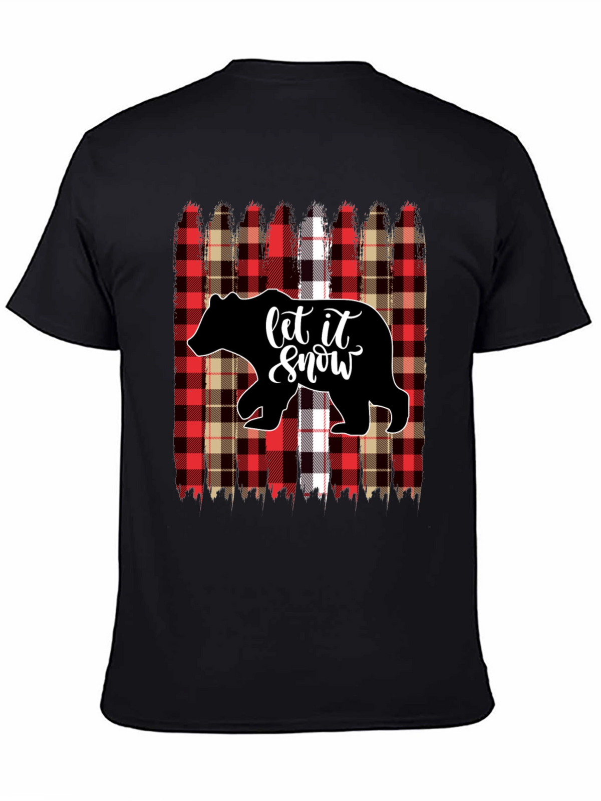 Let it Snow Bear Plaid Holiday Graphic Tee
