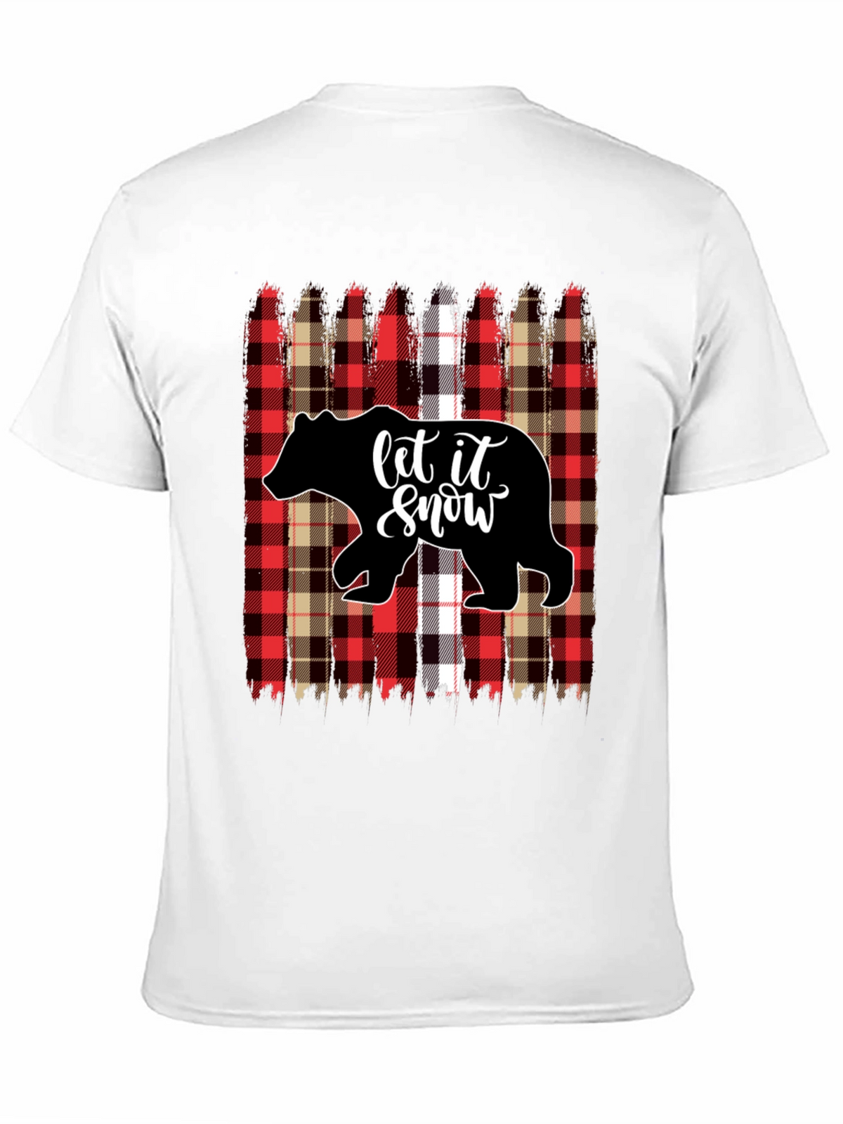 Let it Snow Bear Plaid Holiday Graphic Tee