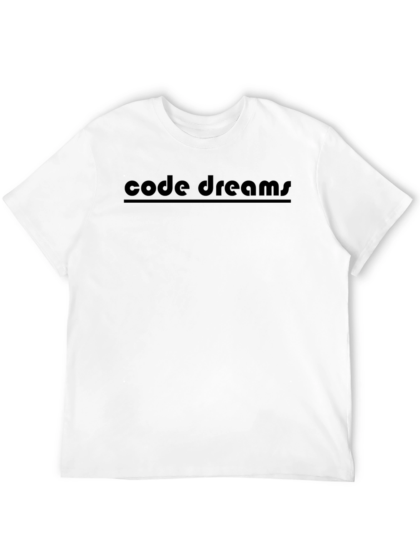 Code Dreams Graphic Tee - Black Cotton Casual T-Shirt