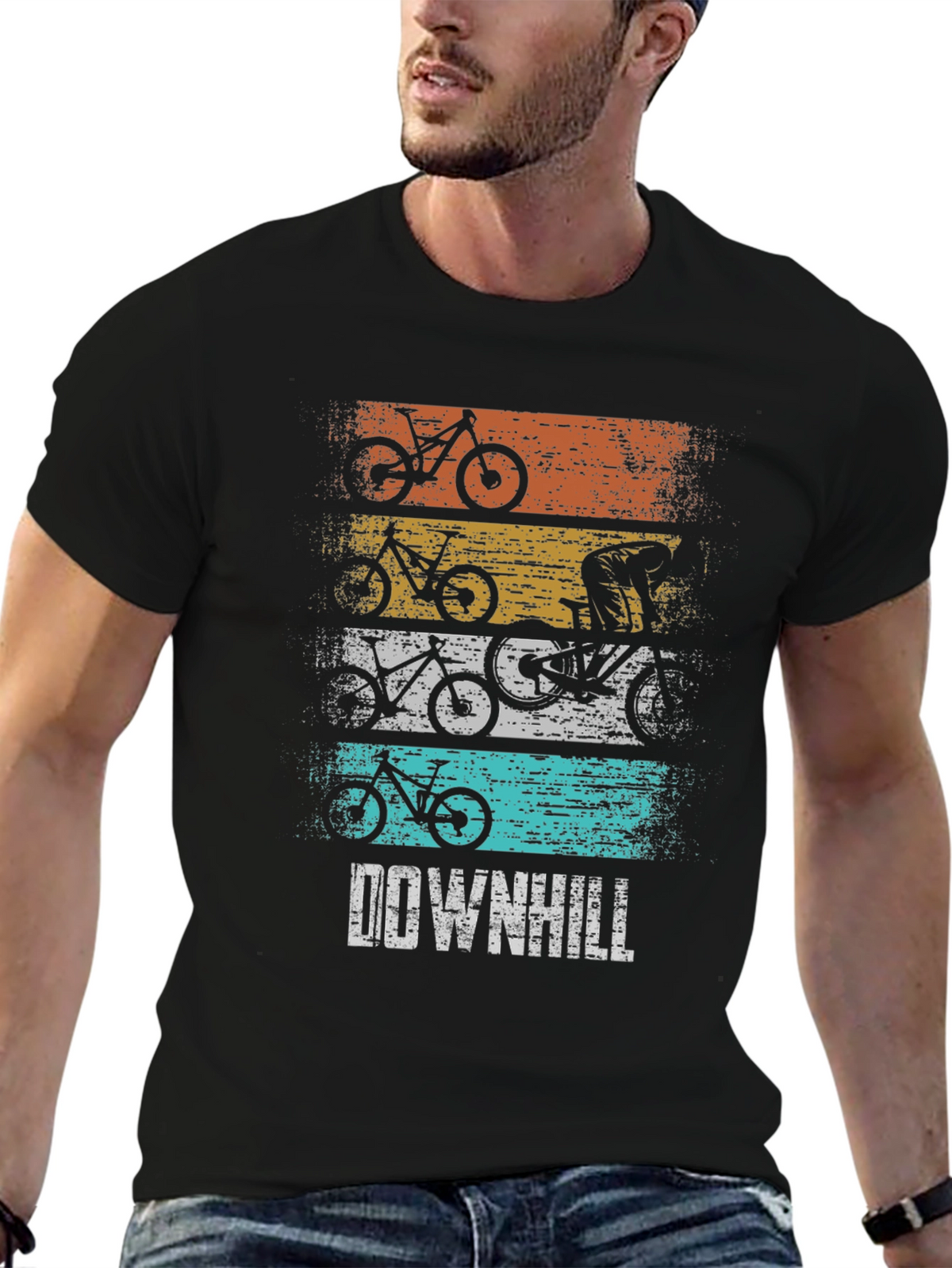 Downhill Mountain Biking Graphic T-Shirt
