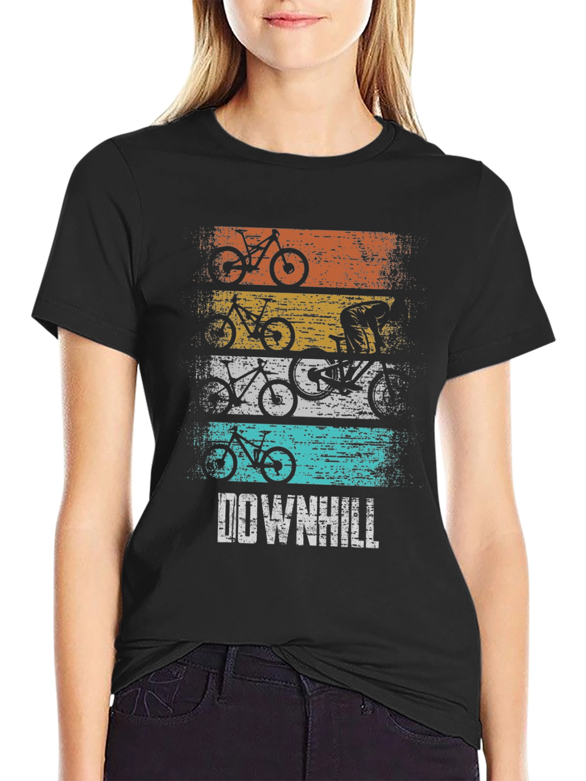 Downhill Mountain Biking Graphic T-Shirt