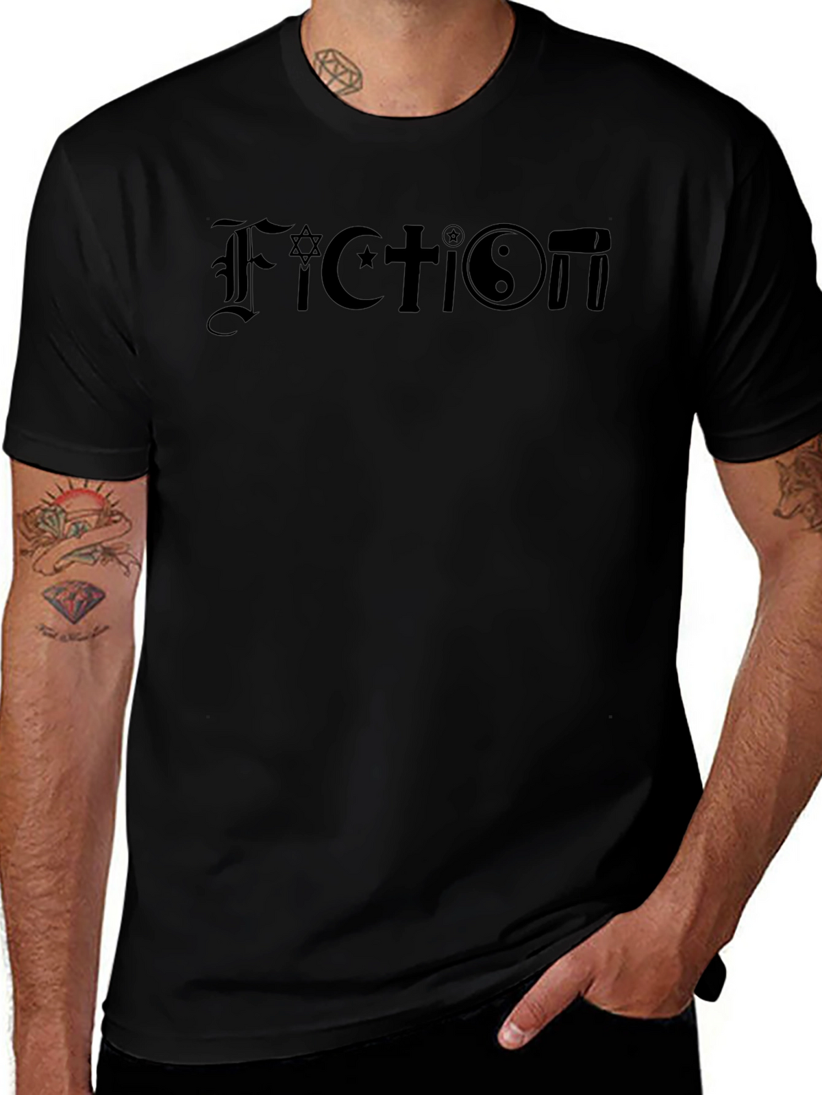 Fiction T-Shirt: Religion Symbols