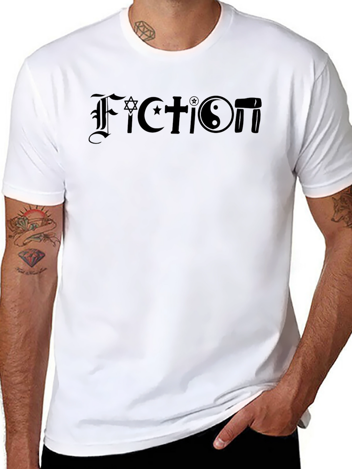 Fiction T-Shirt: Religion Symbols
