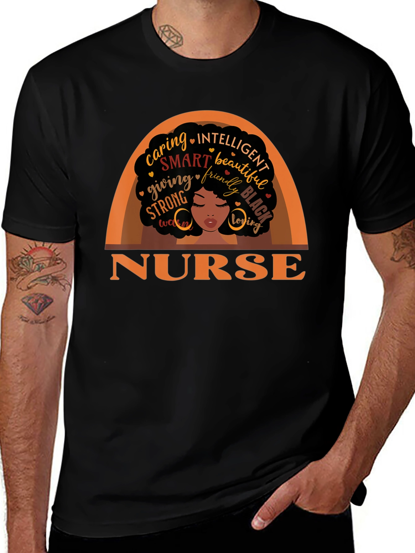 Black Nurse T-Shirt - Intelligent Caring Gift