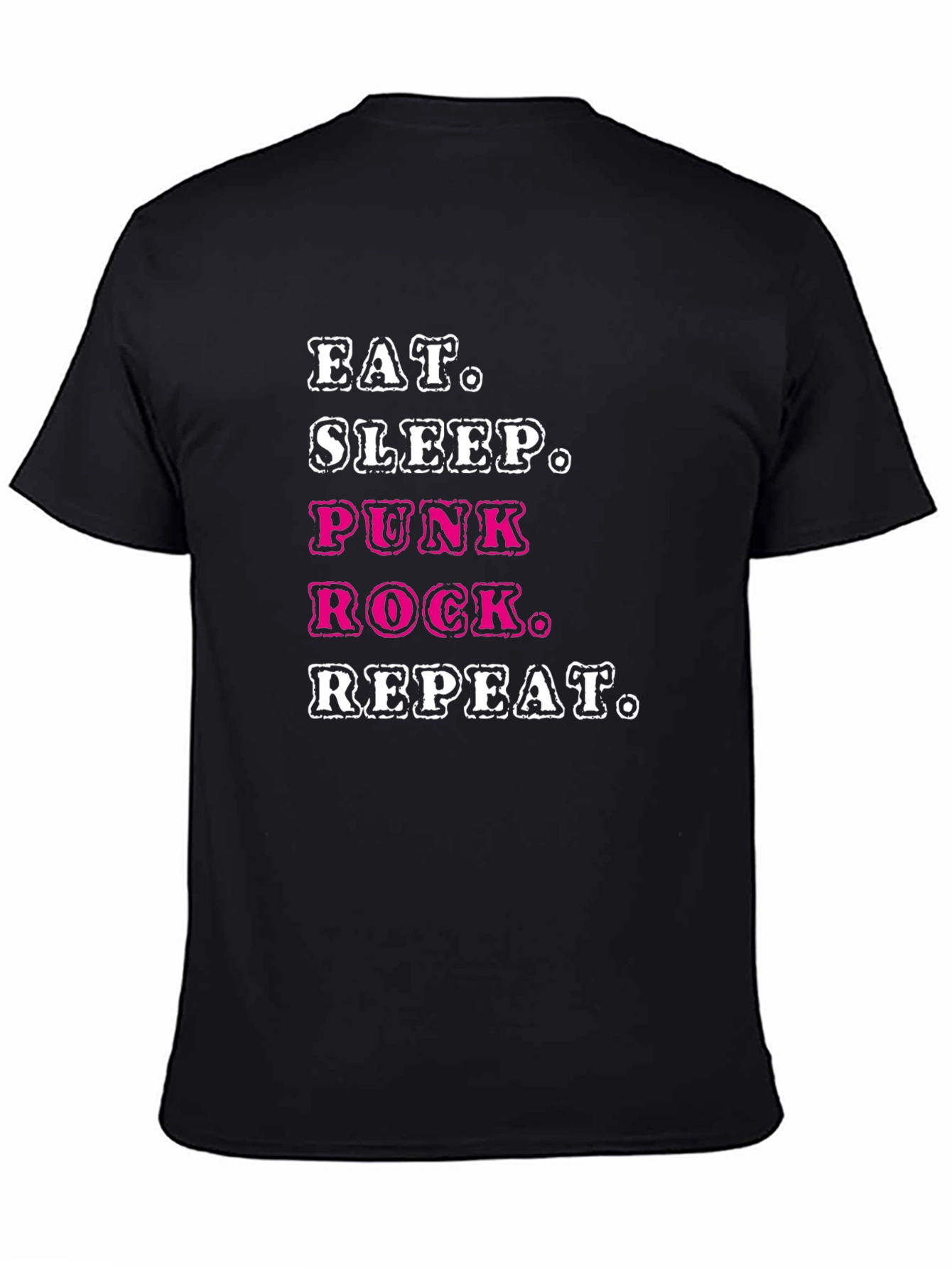 Eat Sleep Punk Rock Repeat Graphic Tee - Black