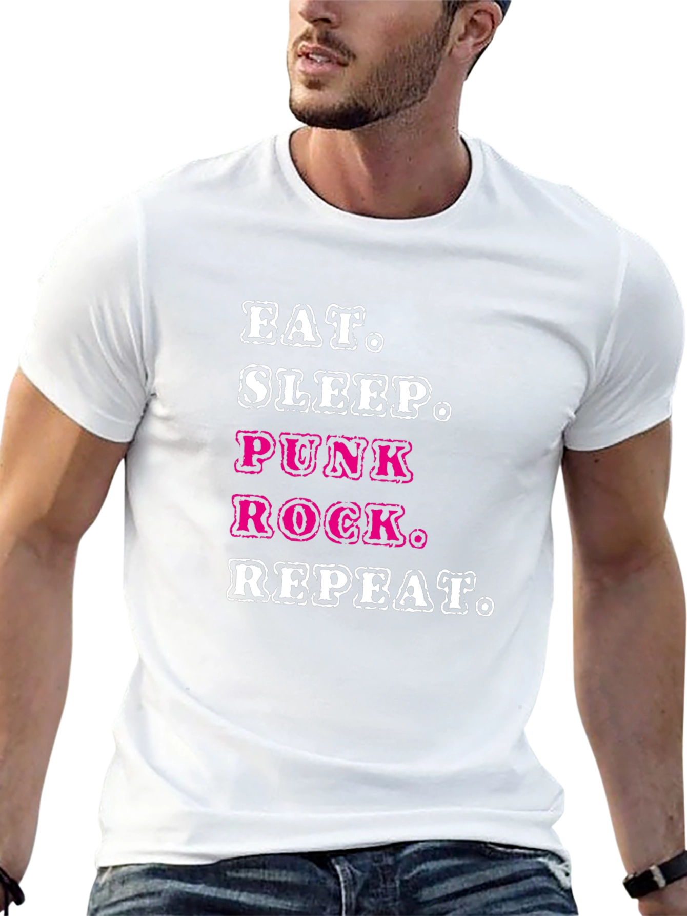 Eat Sleep Punk Rock Repeat Graphic Tee - Black