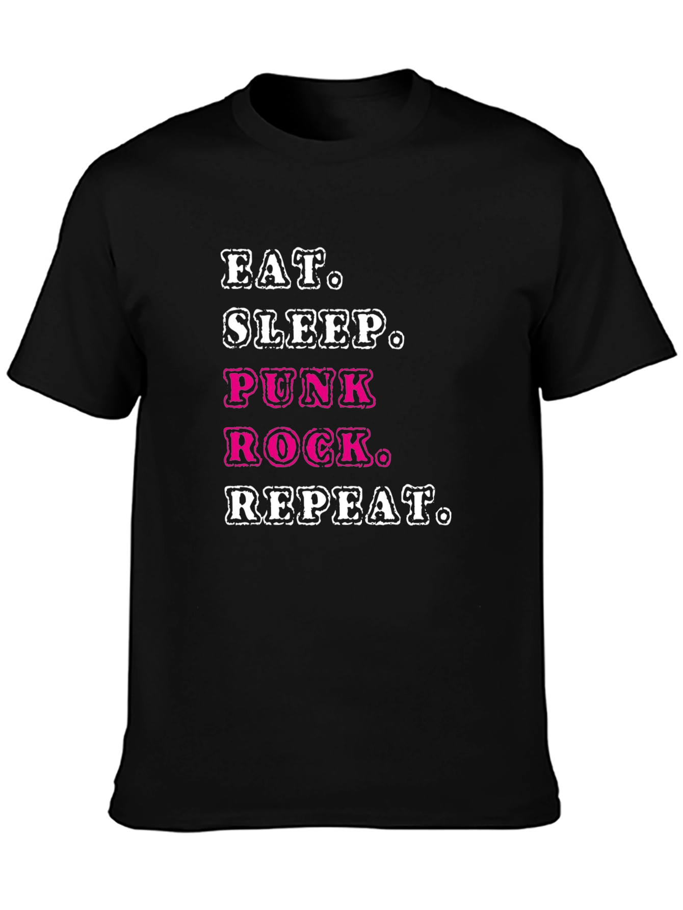Eat Sleep Punk Rock Repeat Graphic Tee - Black