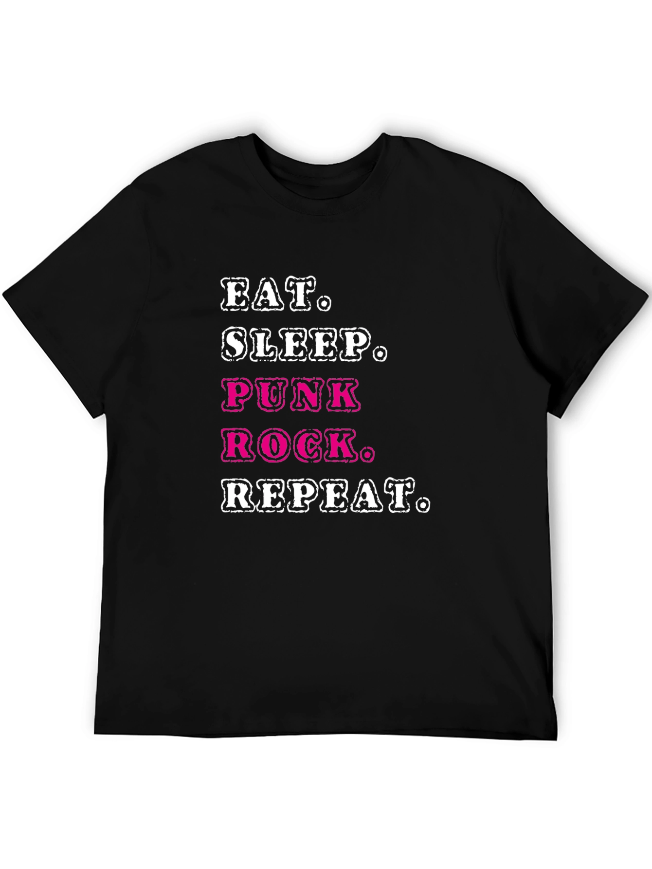 Eat Sleep Punk Rock Repeat Graphic Tee - Black